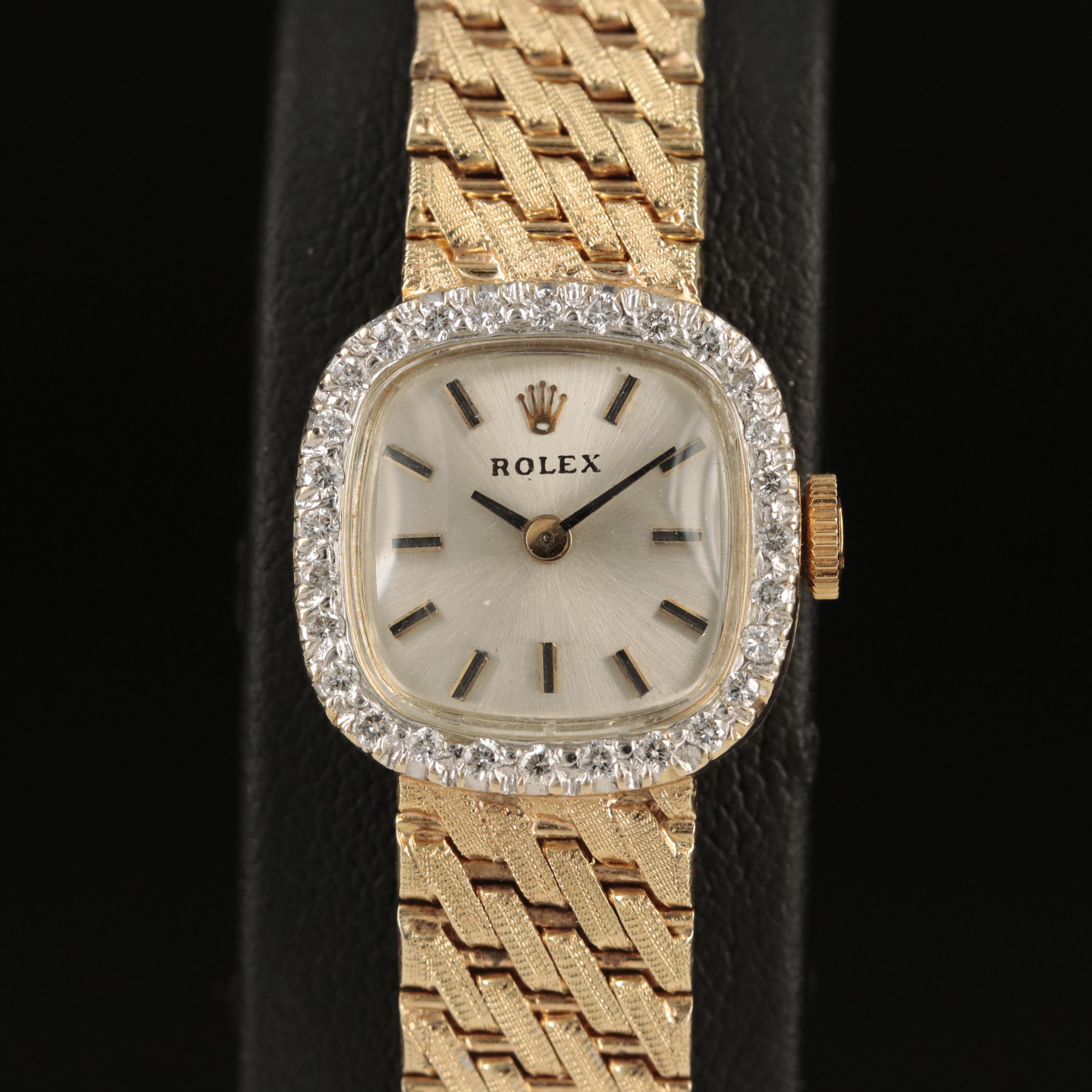 Vintage Rolex 14K and Diamond Watch