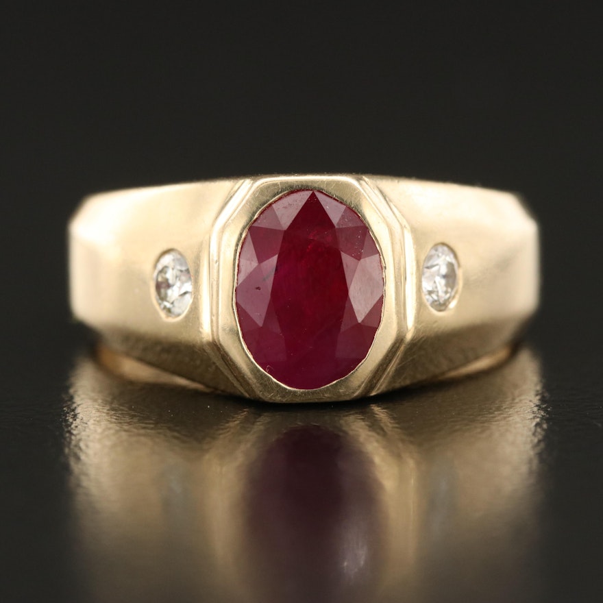14K 2.80 CT Ruby and Diamond Ring