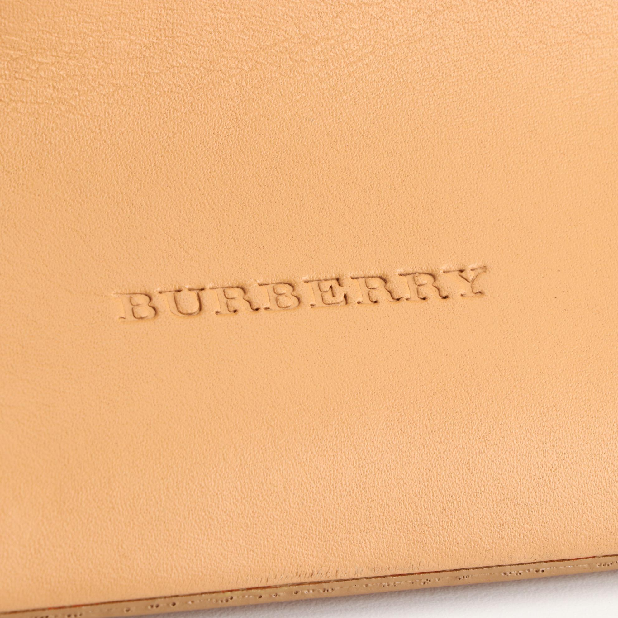 Burberry Tote Bag in Smooth Tan Leather with House Check Lining