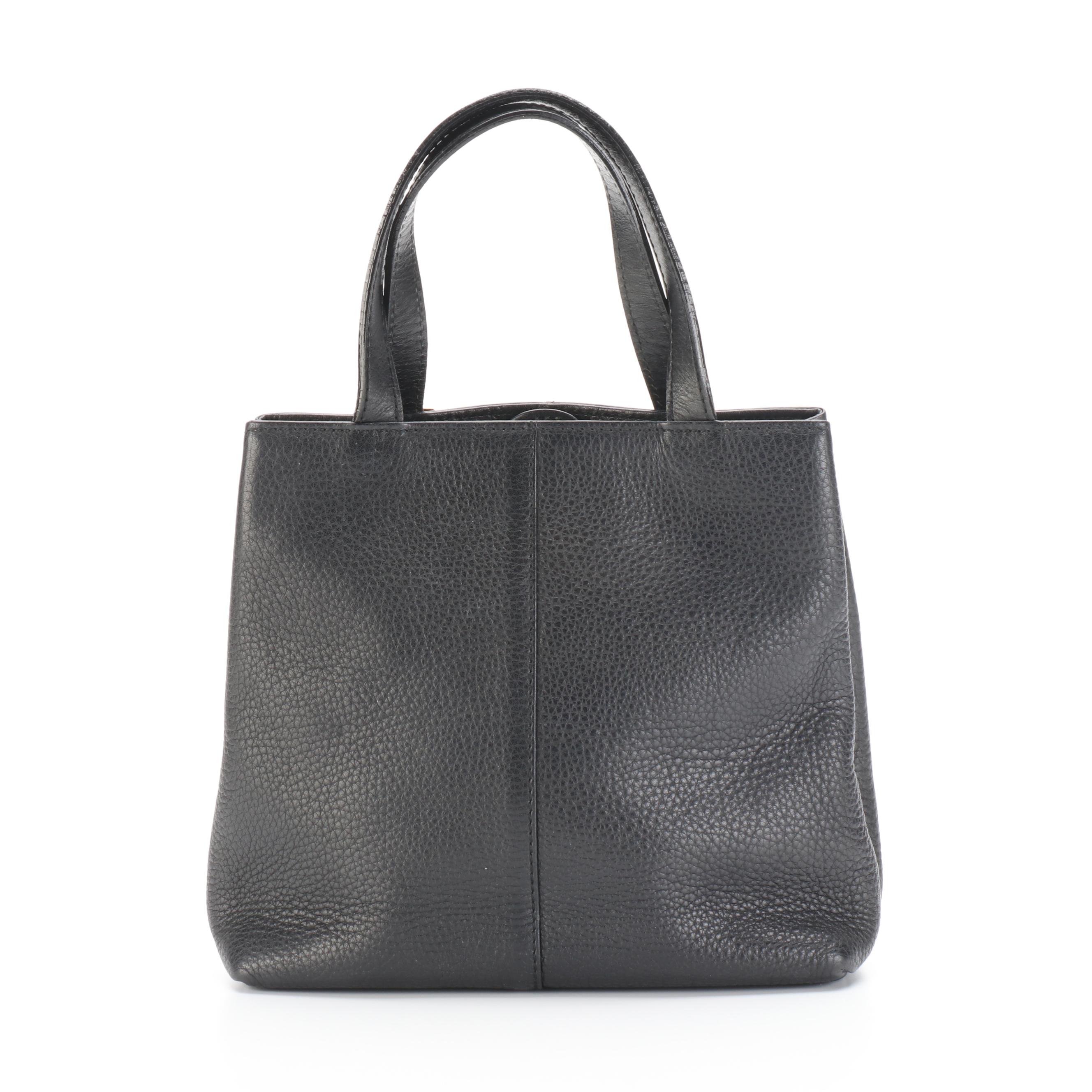 Burberry Black Grained Leather Handbag