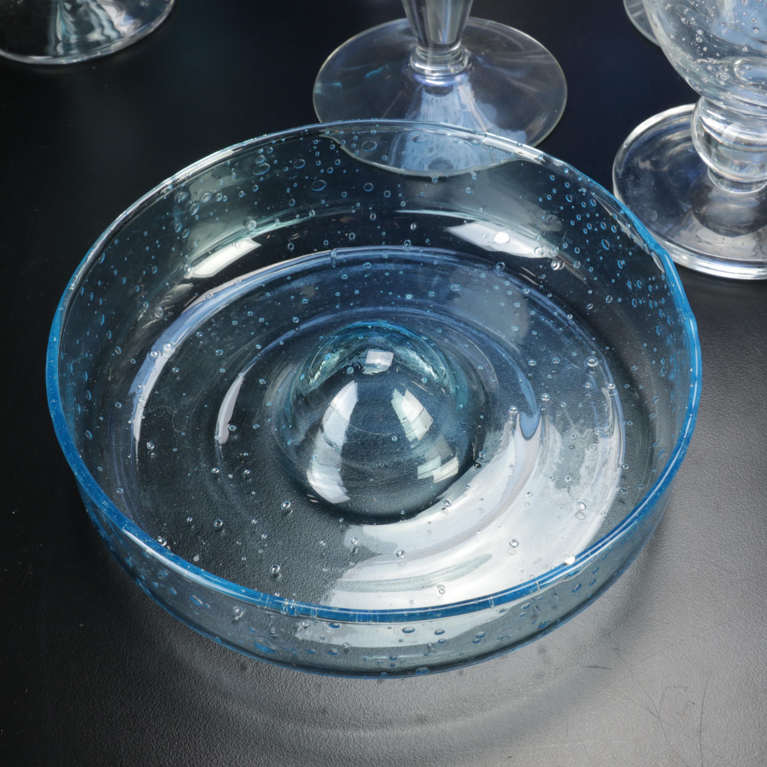 Suspended Bubble Glass Stemware with Pitcher and Bowl