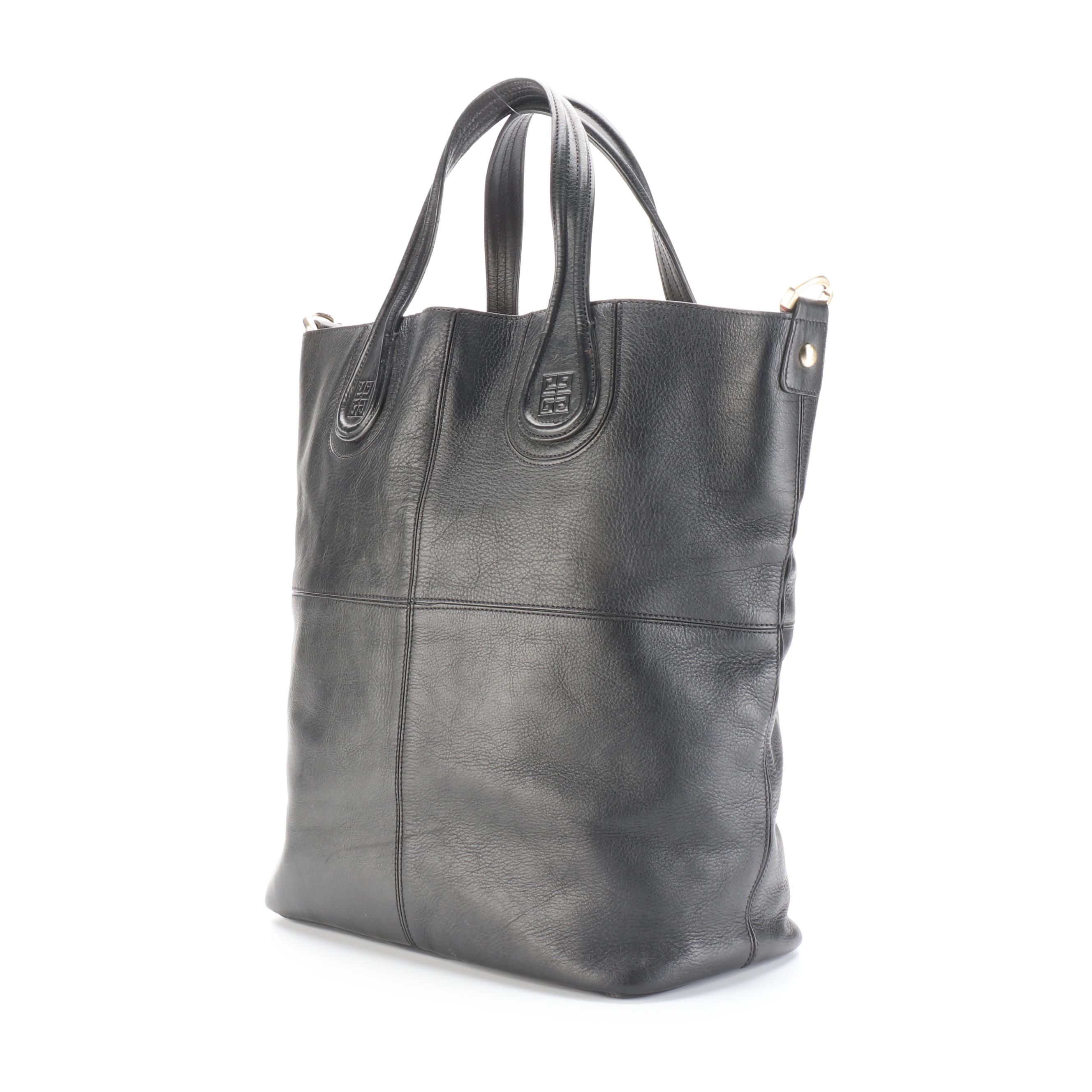 Givenchy Large Nightingale Shopper Tote in Black Calfskin Leather