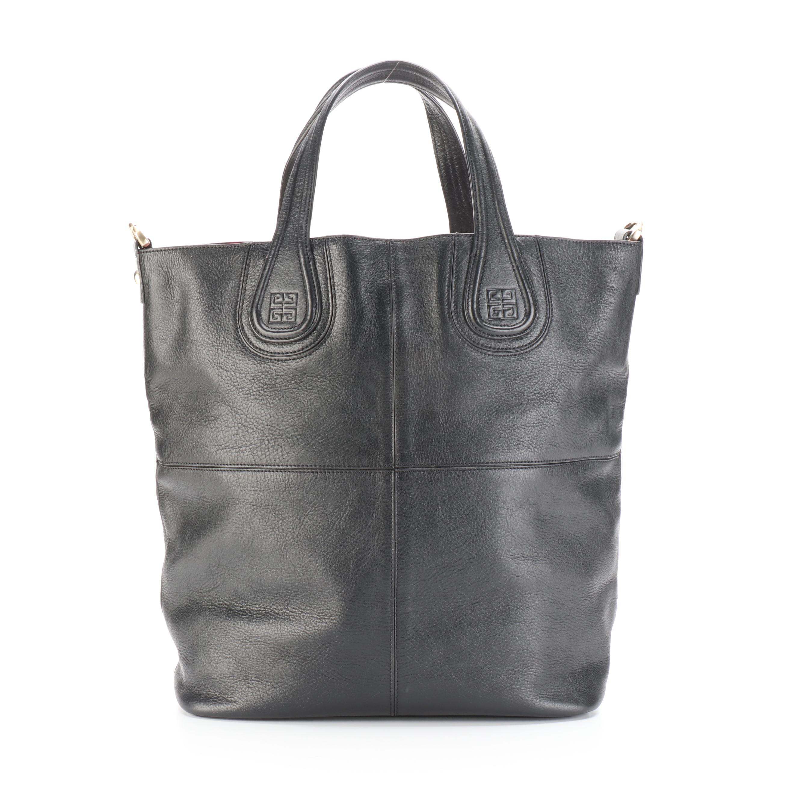 Givenchy Large Nightingale Shopper Tote in Black Calfskin Leather