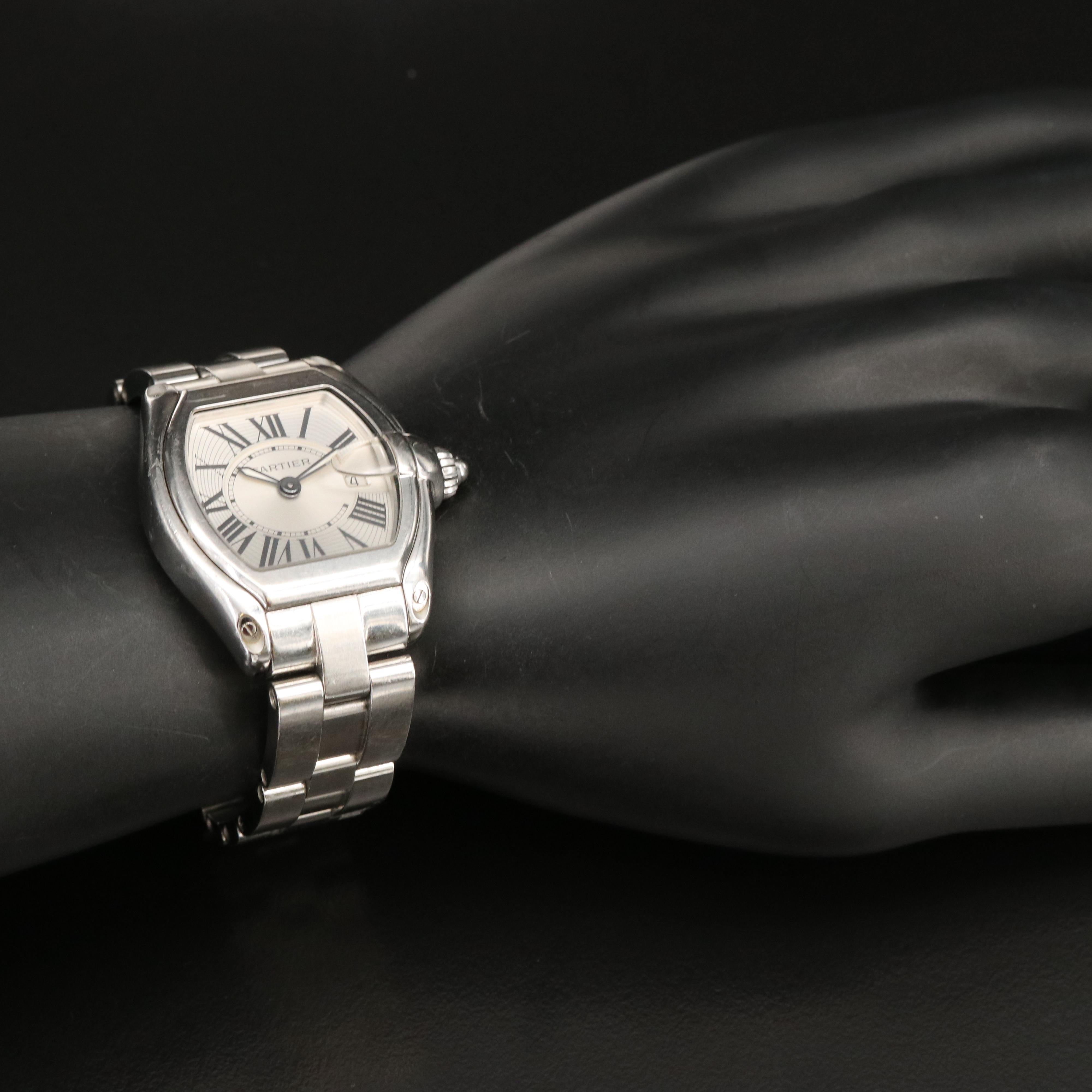 Cartier Roadster Silver Dial Stainless Steel Quartz Watch