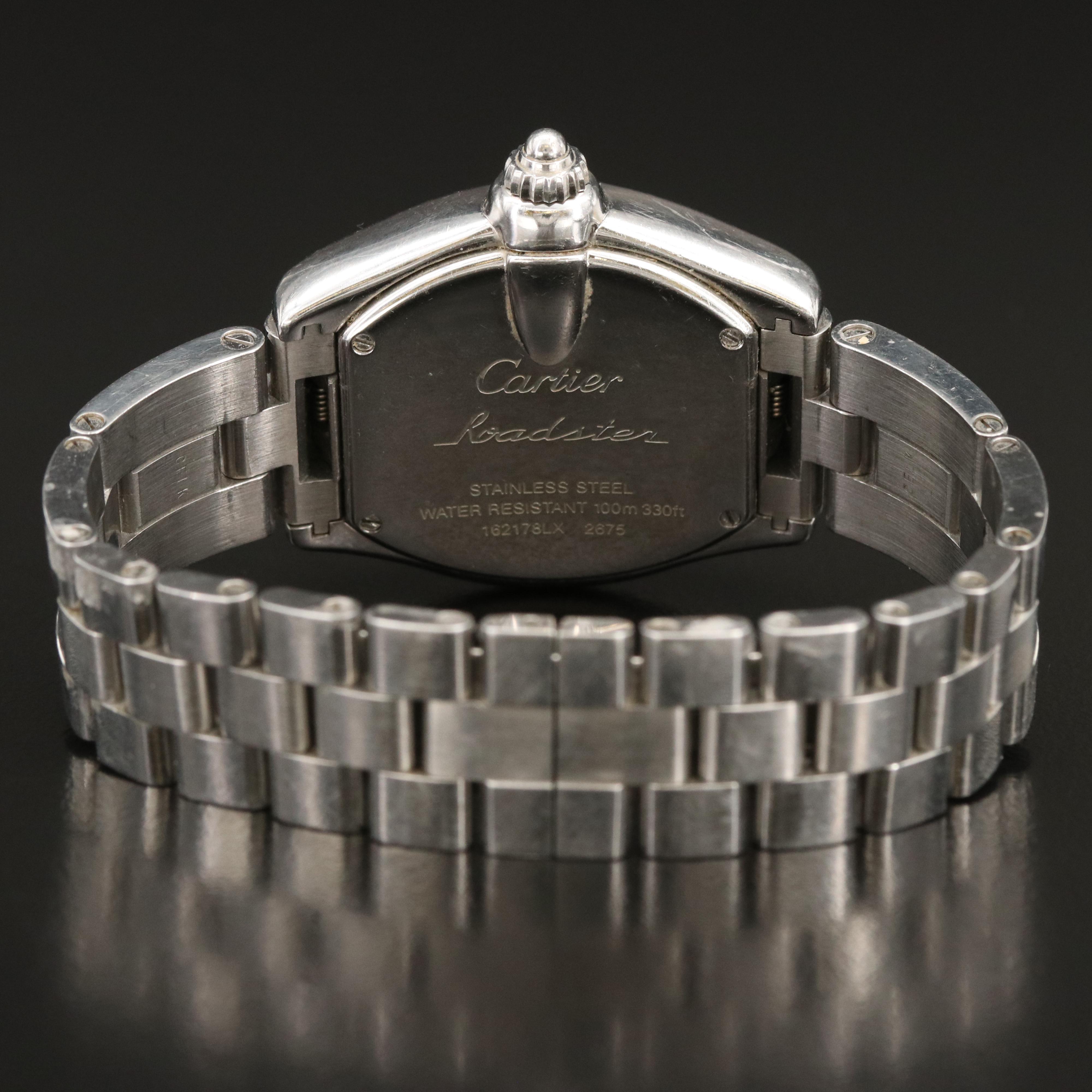 Cartier Roadster Silver Dial Stainless Steel Quartz Watch