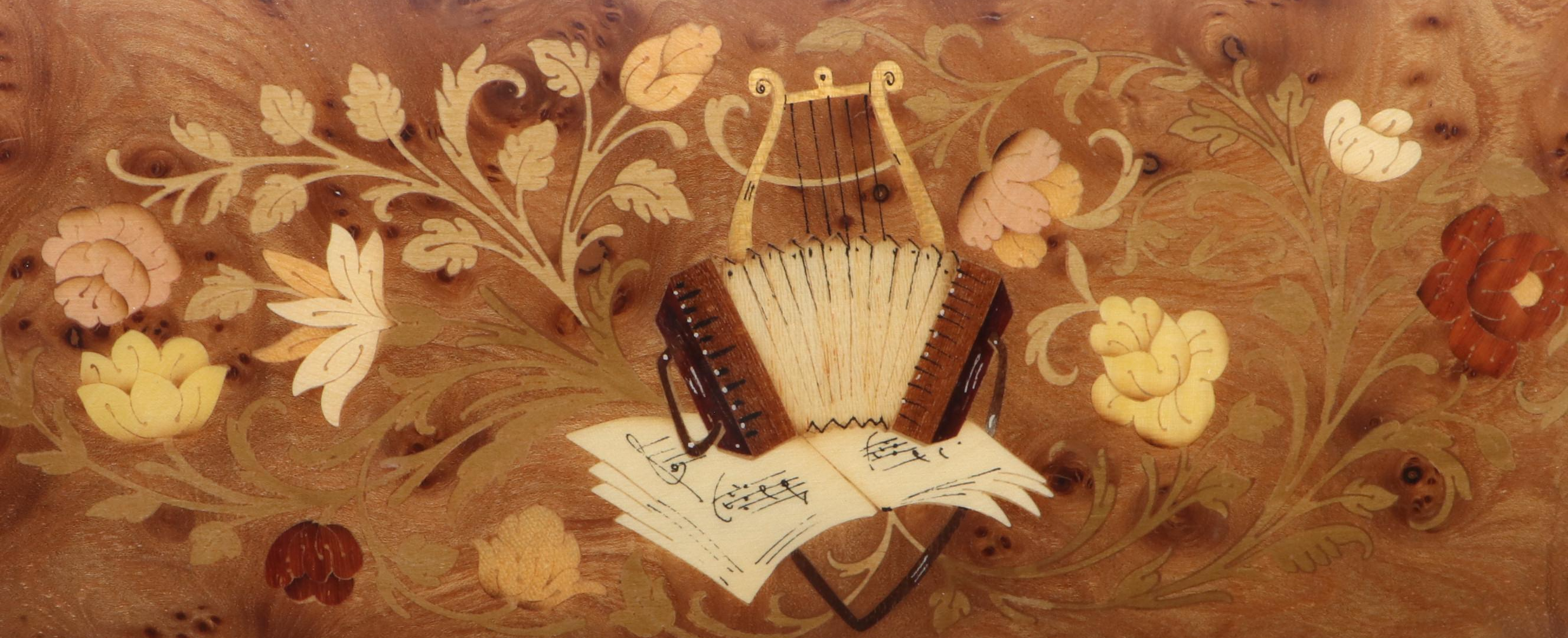 Italian Marquetry "Edelweiss" Music Box