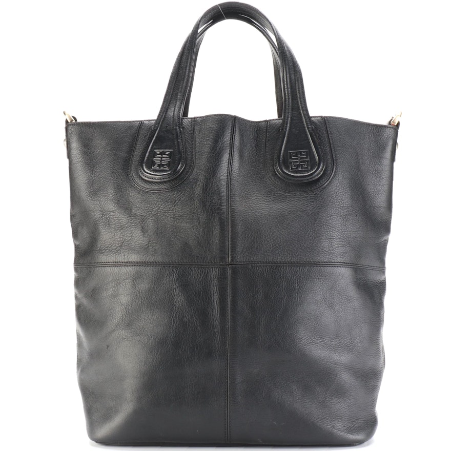 Givenchy Large Nightingale Shopper Tote in Black Calfskin Leather