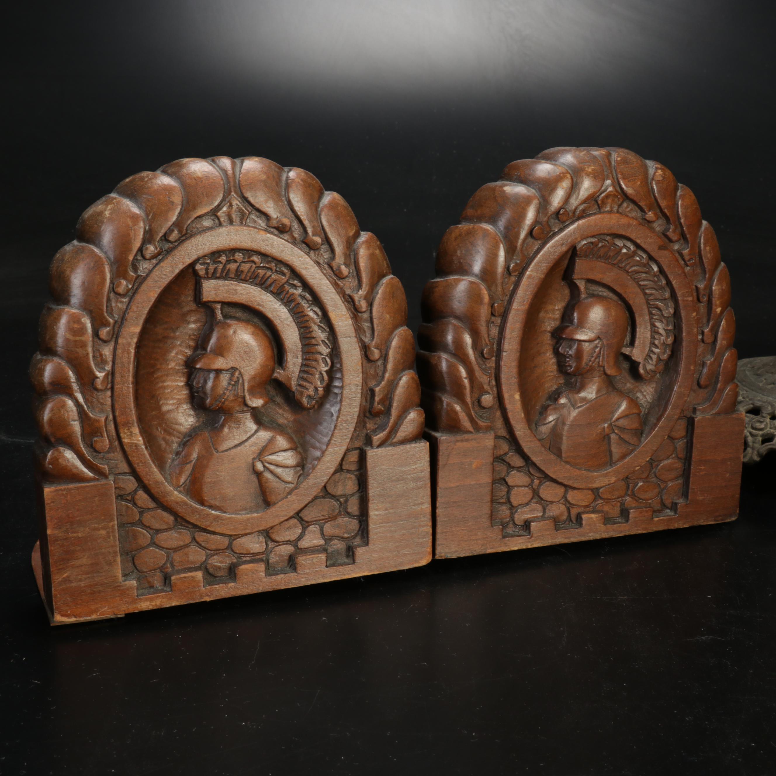 Bradley & Hubbard Converted Brass Oil Lamp and Houzex Boudoir Lamps w/ Bookends