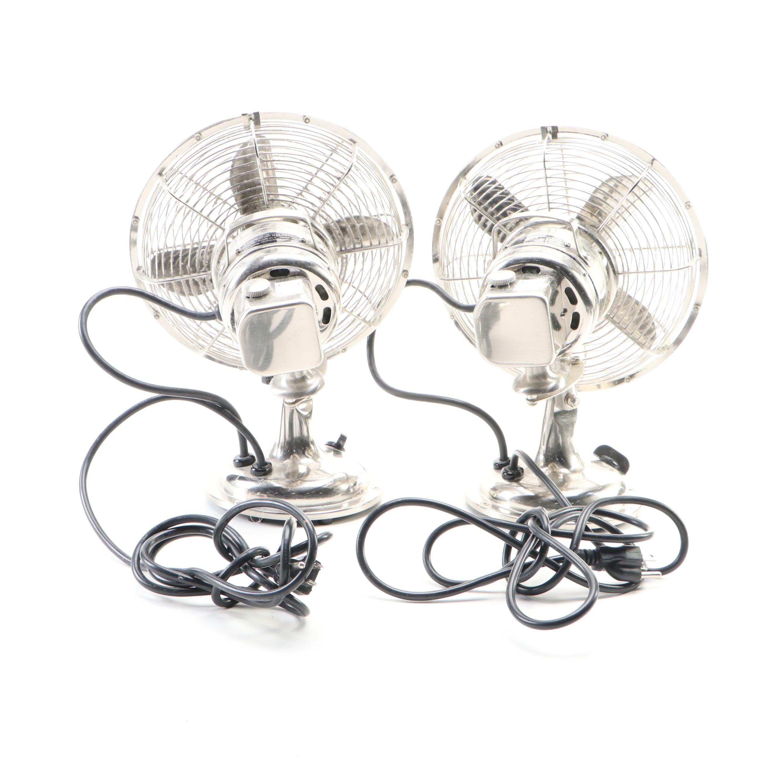 Restoration Hardware Allaire No.8 Oscillating Desk Table Fans