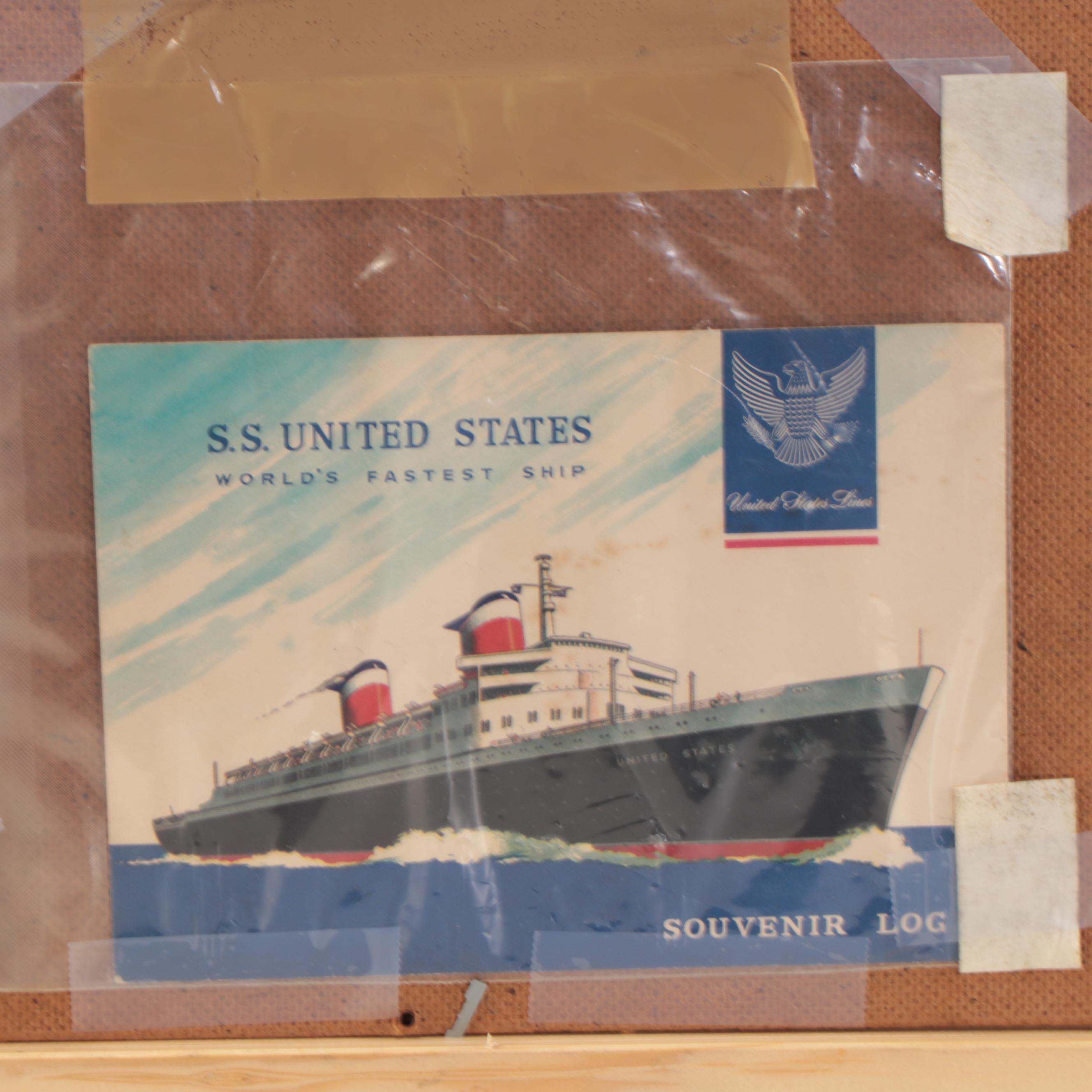 Oil Painting of the S.S. United States Ocean Liner, 1953