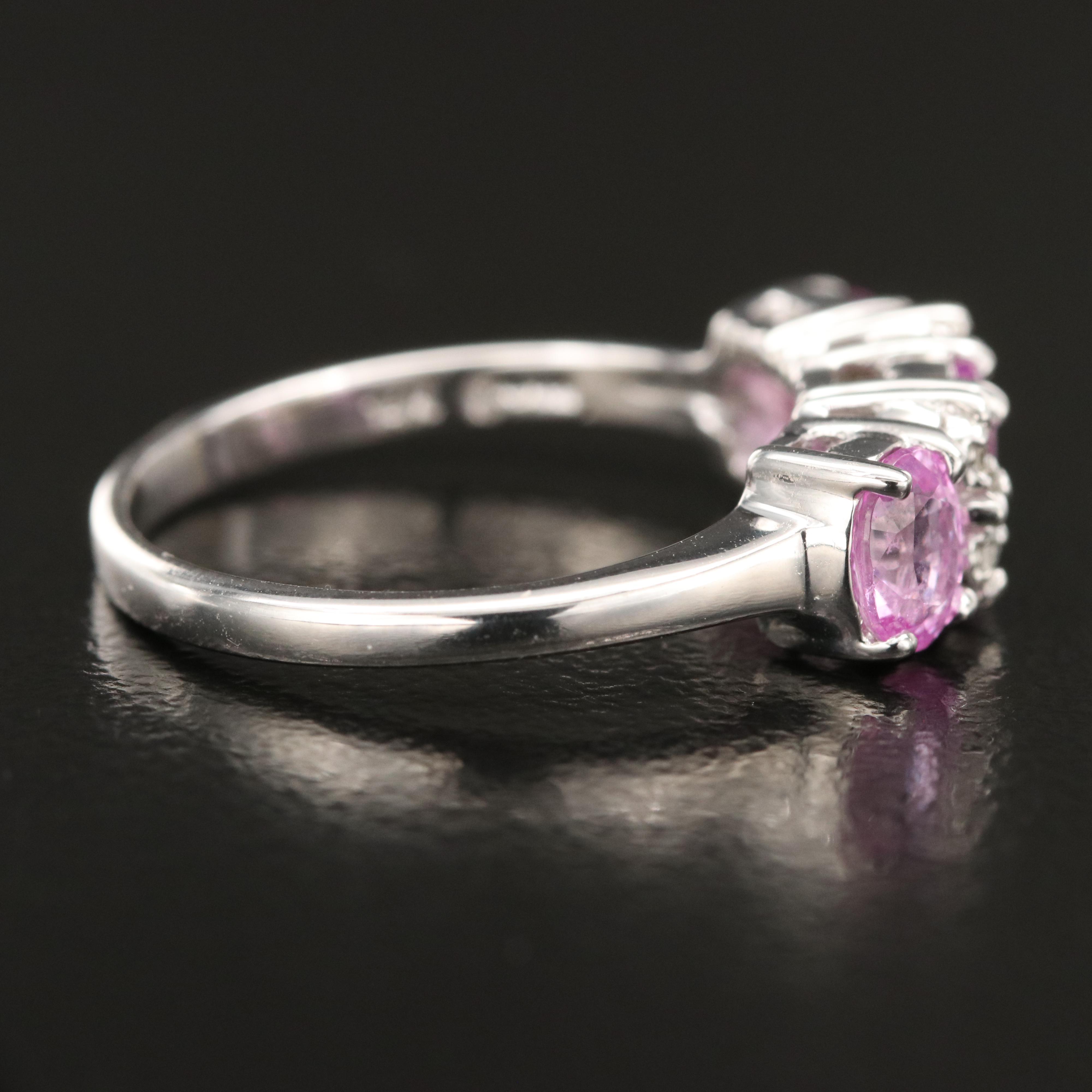 14K Pink Sapphire and Diamond Ring