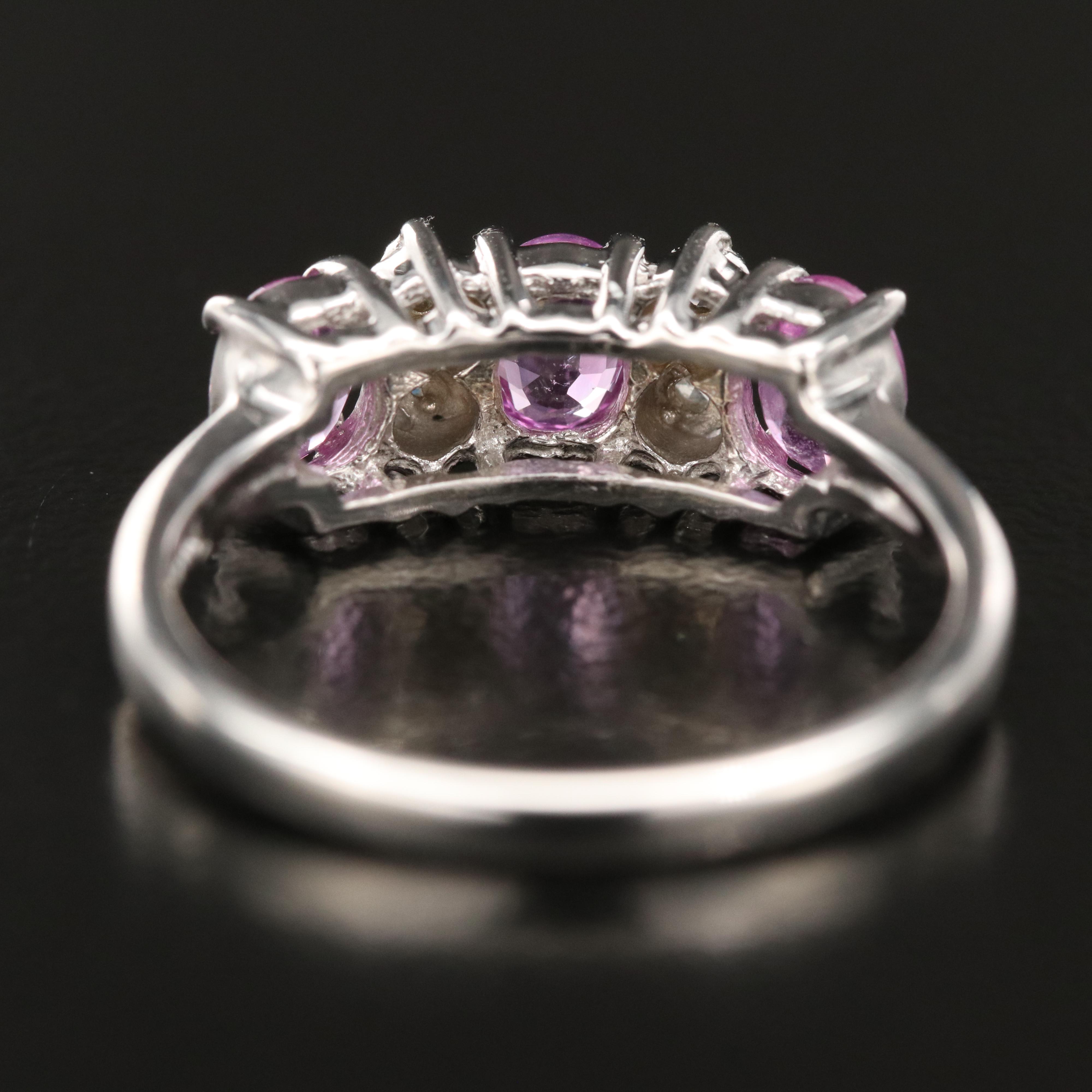 14K Pink Sapphire and Diamond Ring