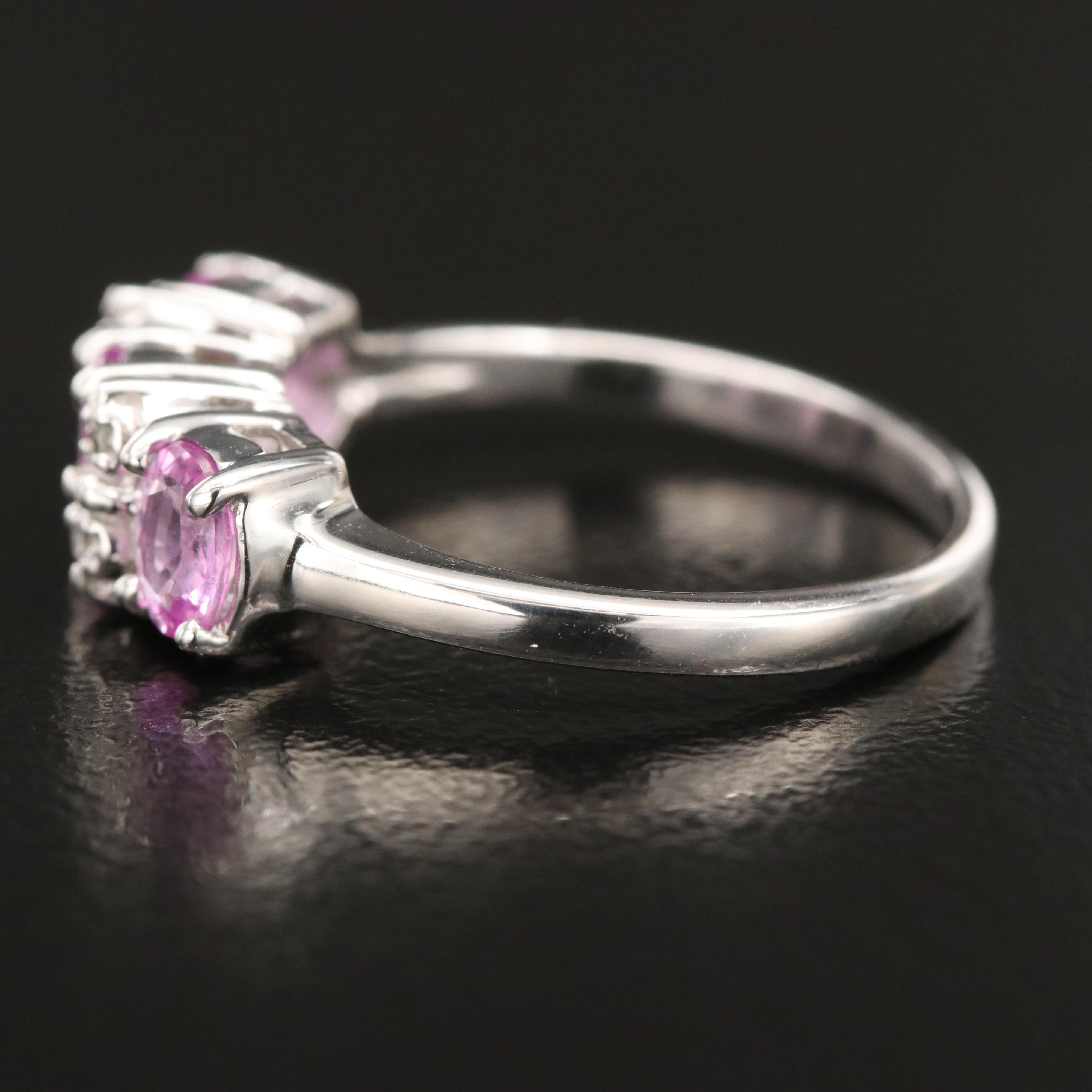 14K Pink Sapphire and Diamond Ring