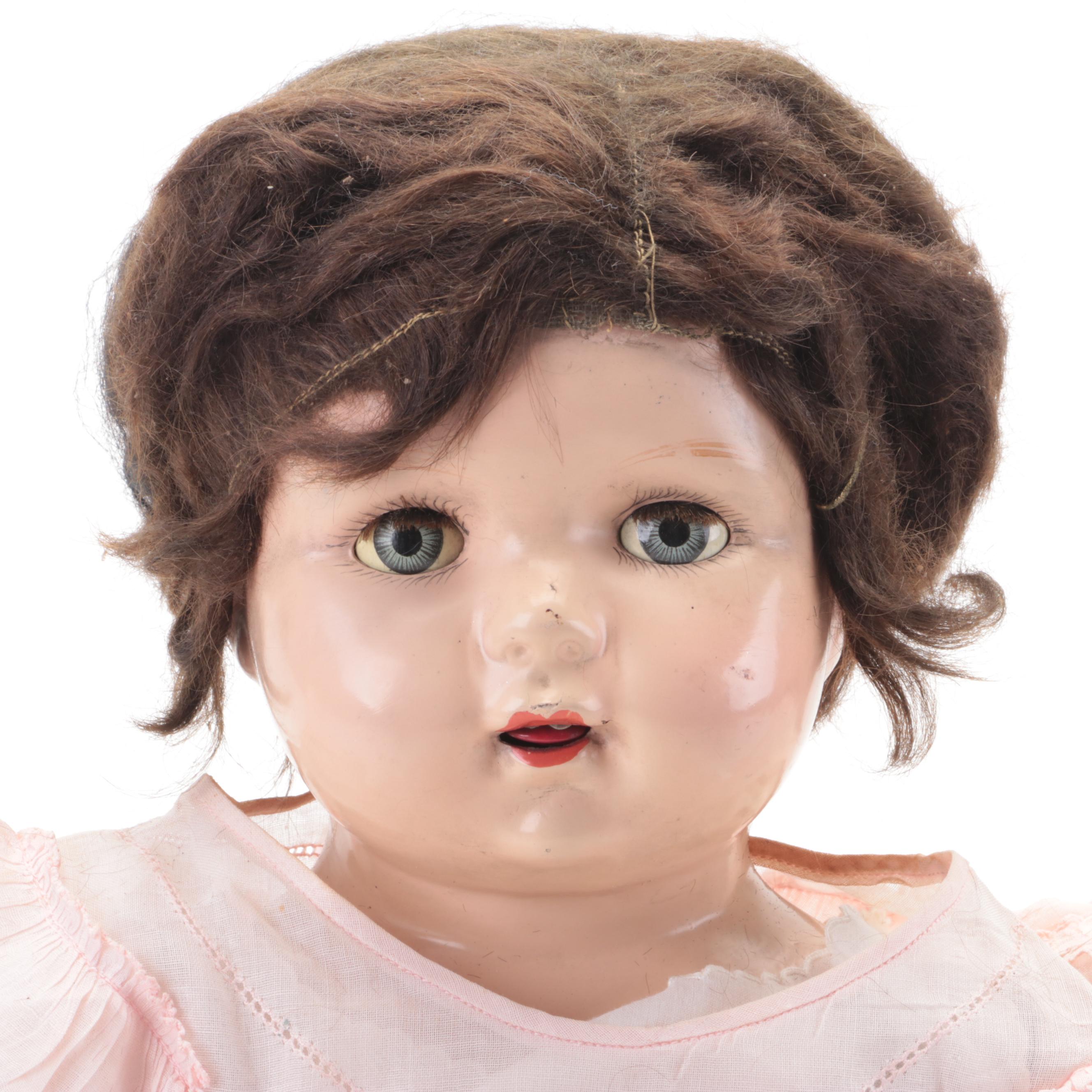 1923 Vintage Doll with Composite and Cloth Body