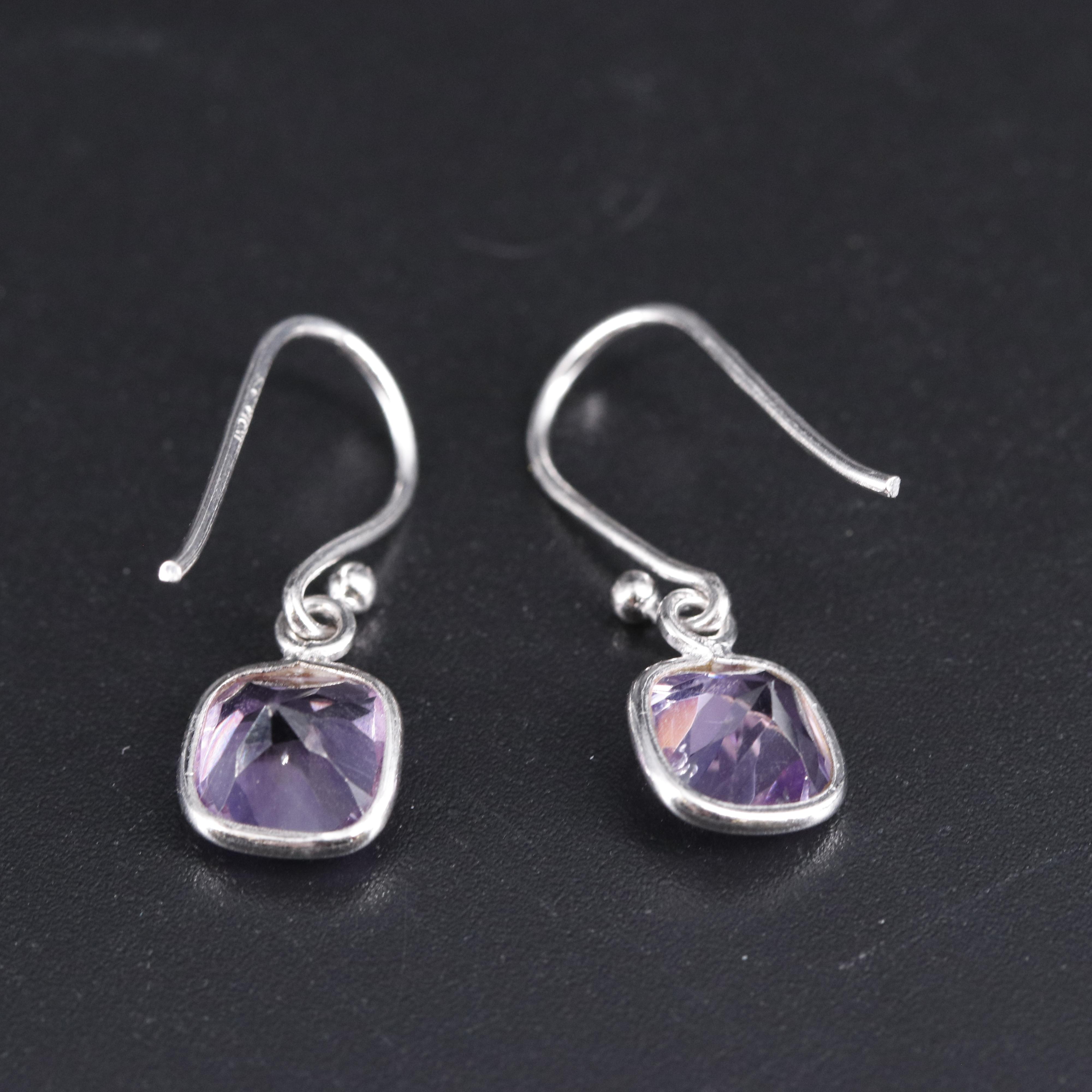 Sterling Silver Amethyst Earrings