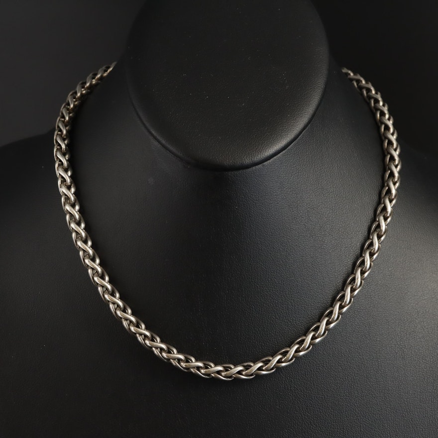 David Yurman Sterling Chain Necklace with 14K Accents