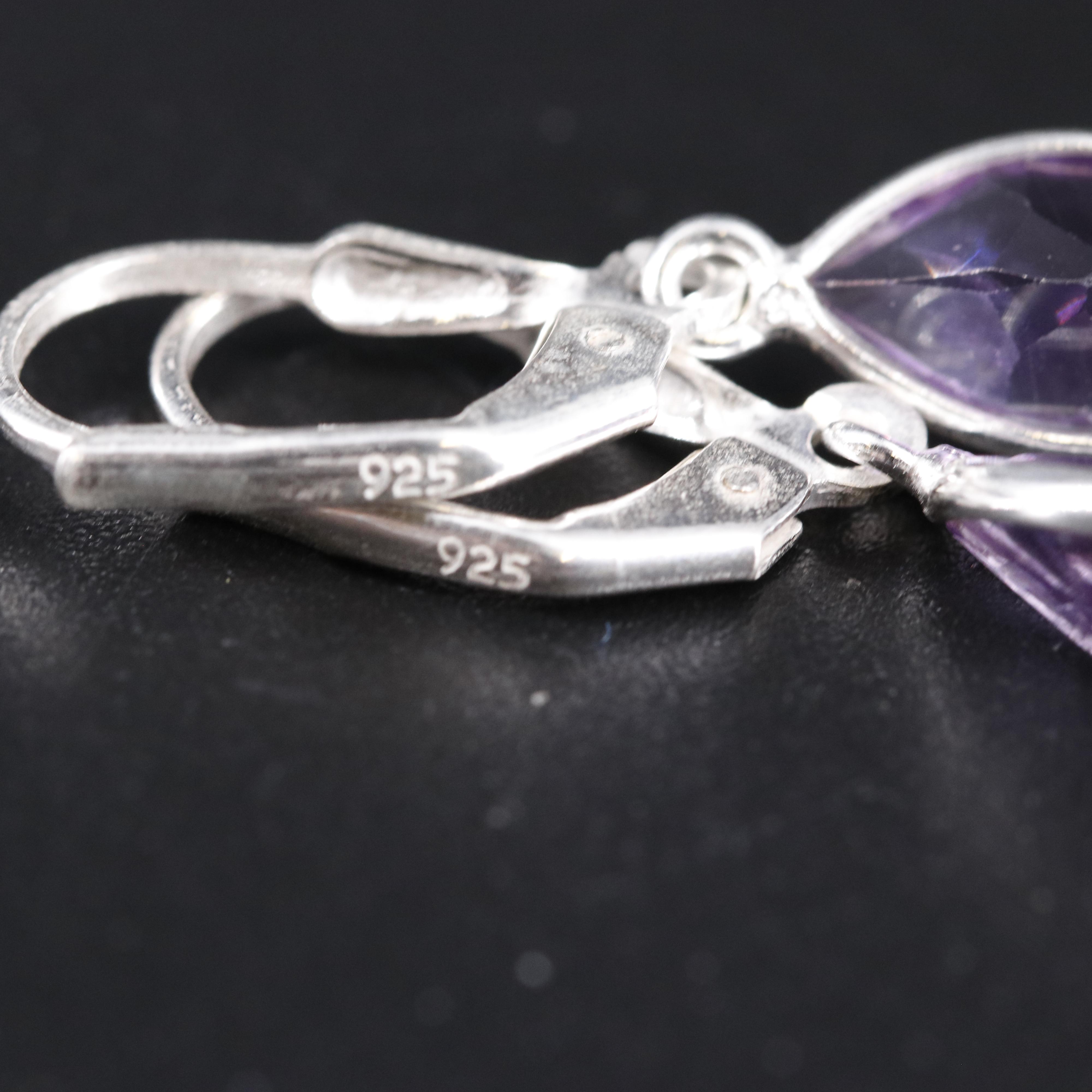 Sterling Amethyst Earrings