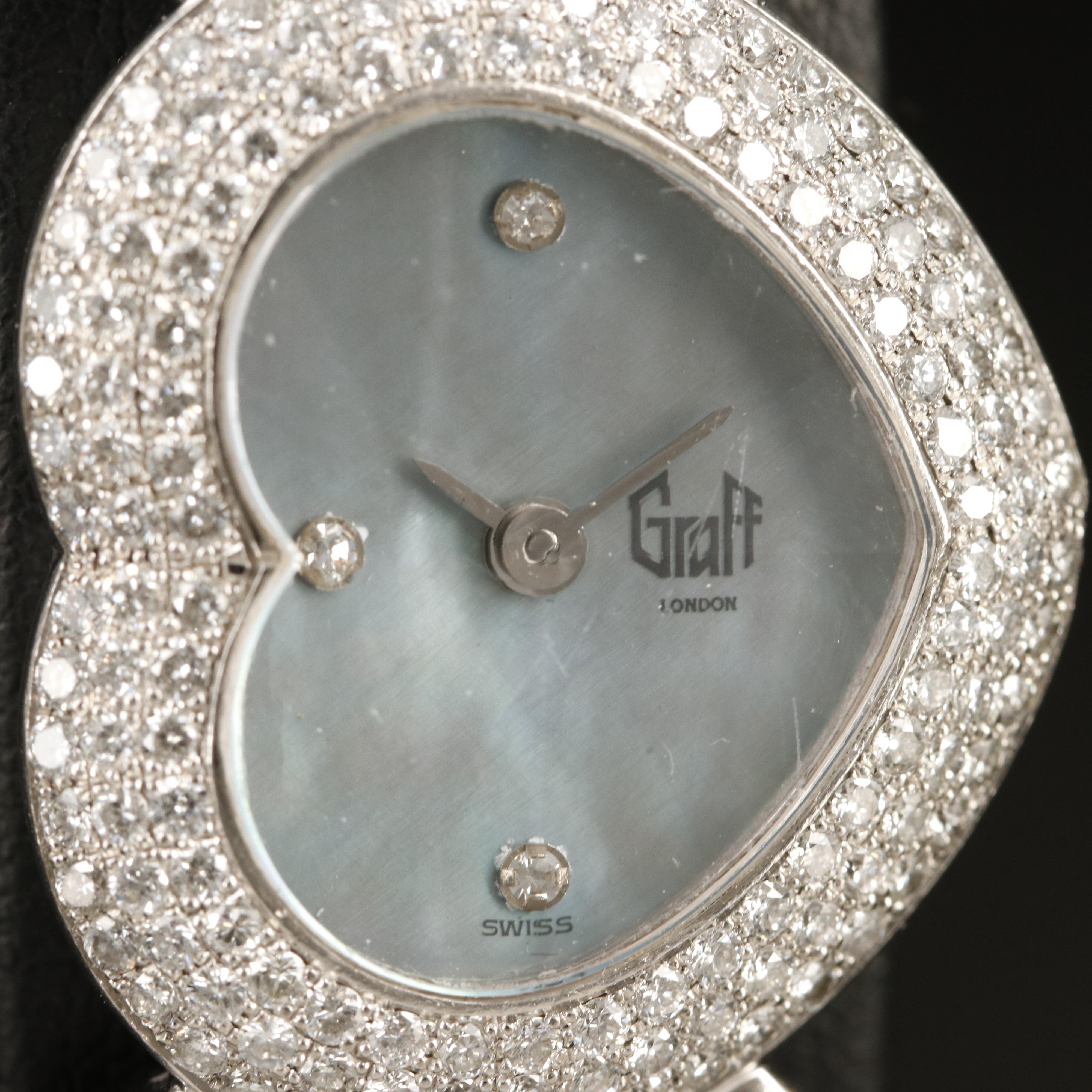 Graff of London, 18K Heart Shaped 1.47 CTW Diamond Watch