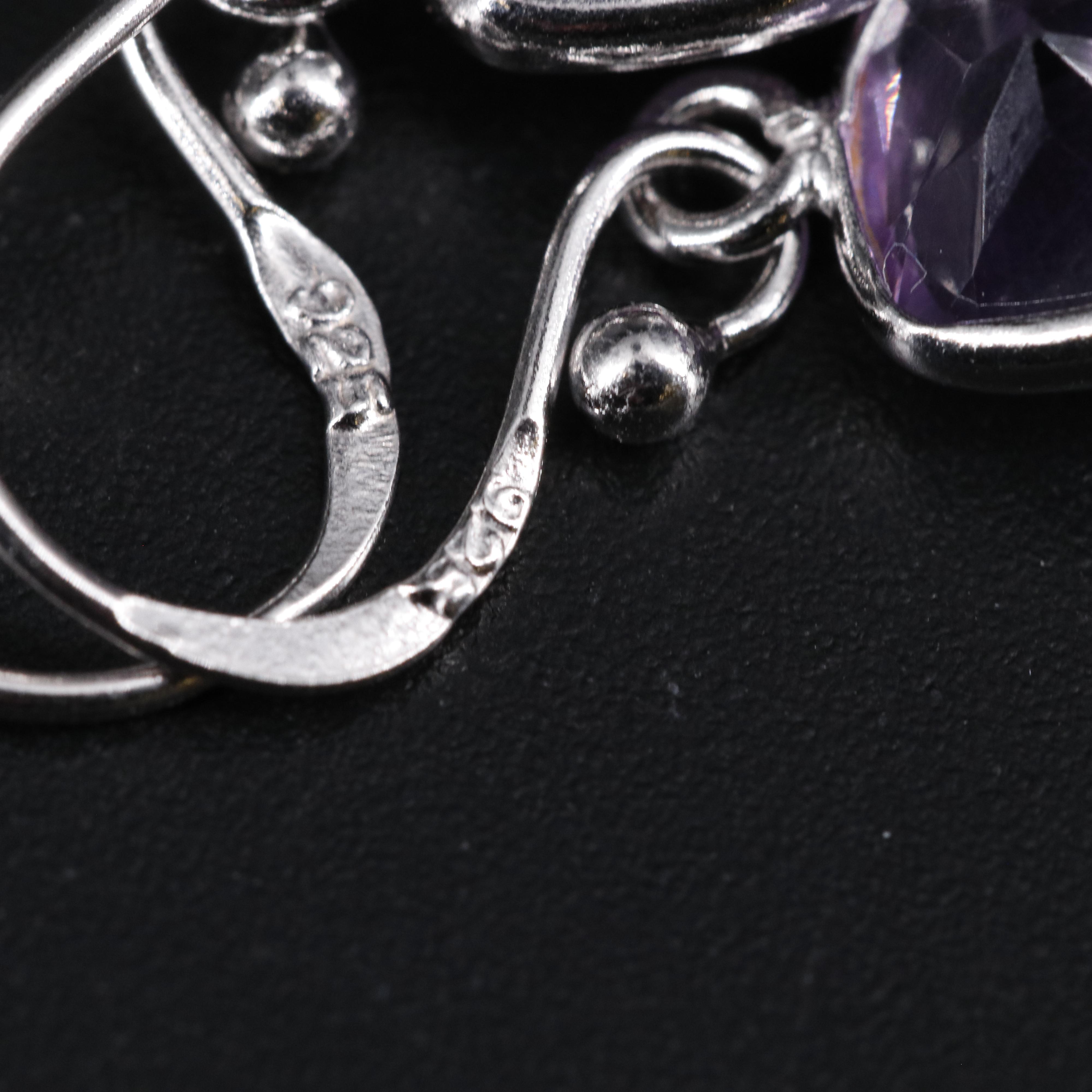 Sterling Silver Amethyst Drop Earrings