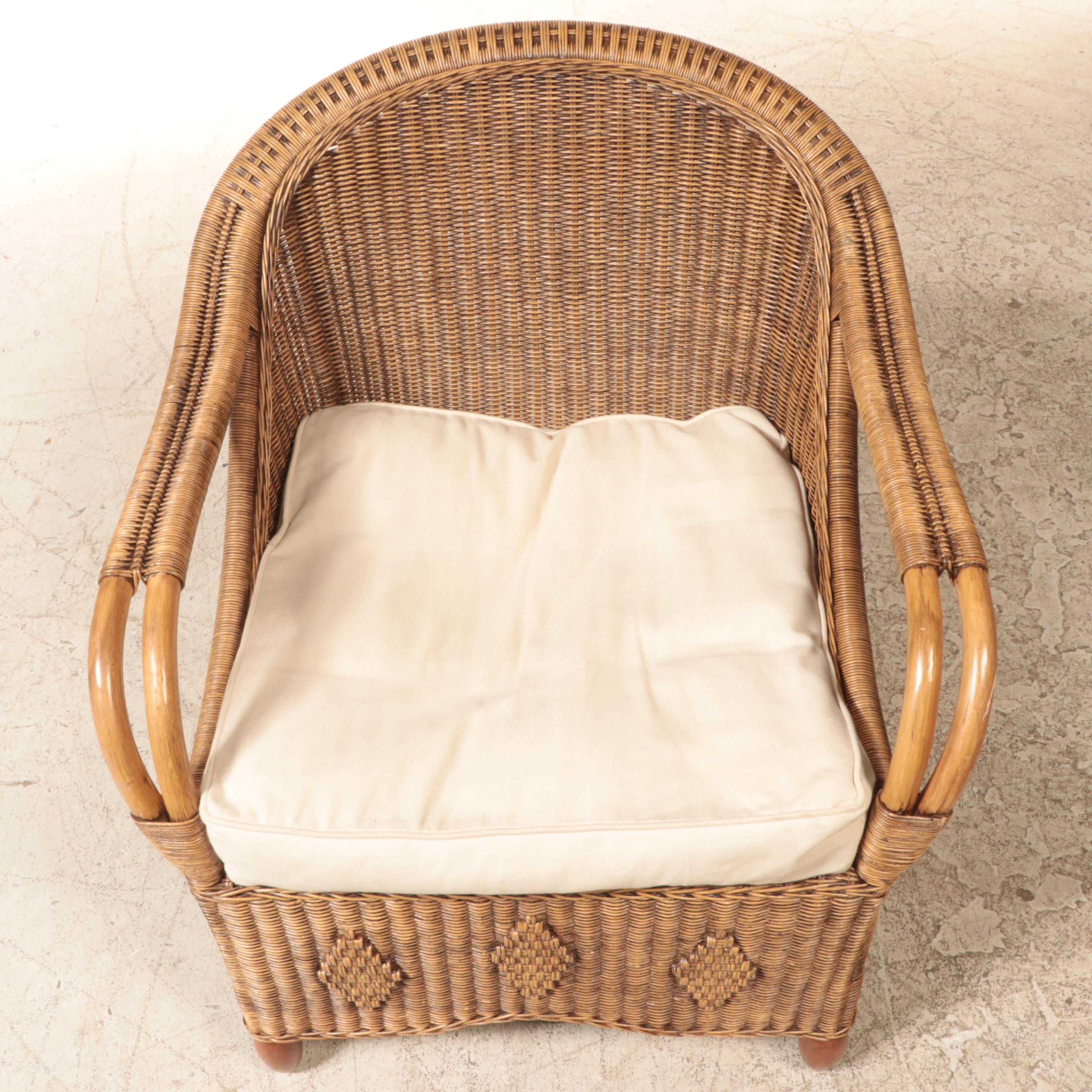 Rattan and Wicker Lounge Chair