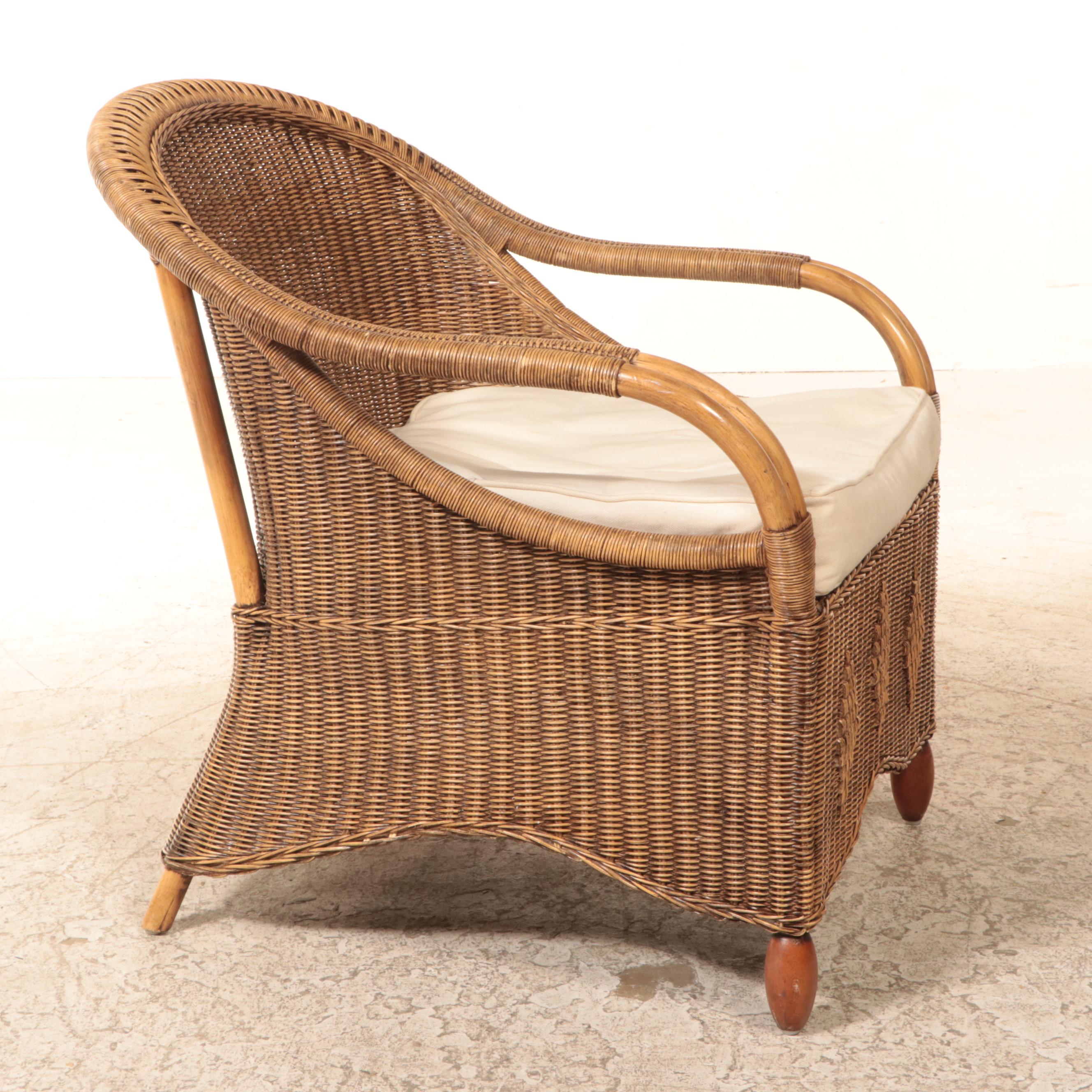 Rattan and Wicker Lounge Chair