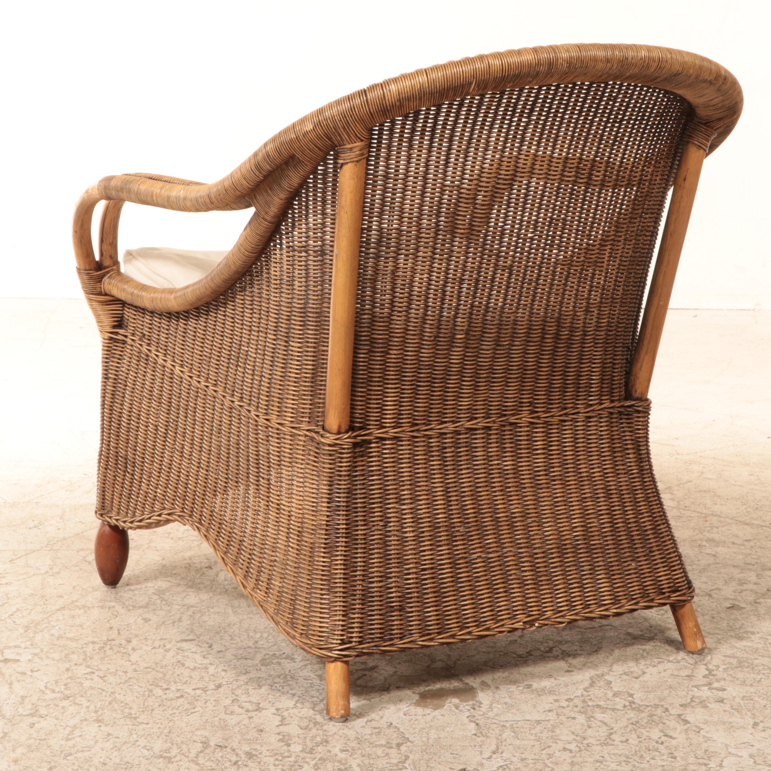 Rattan and Wicker Lounge Chair