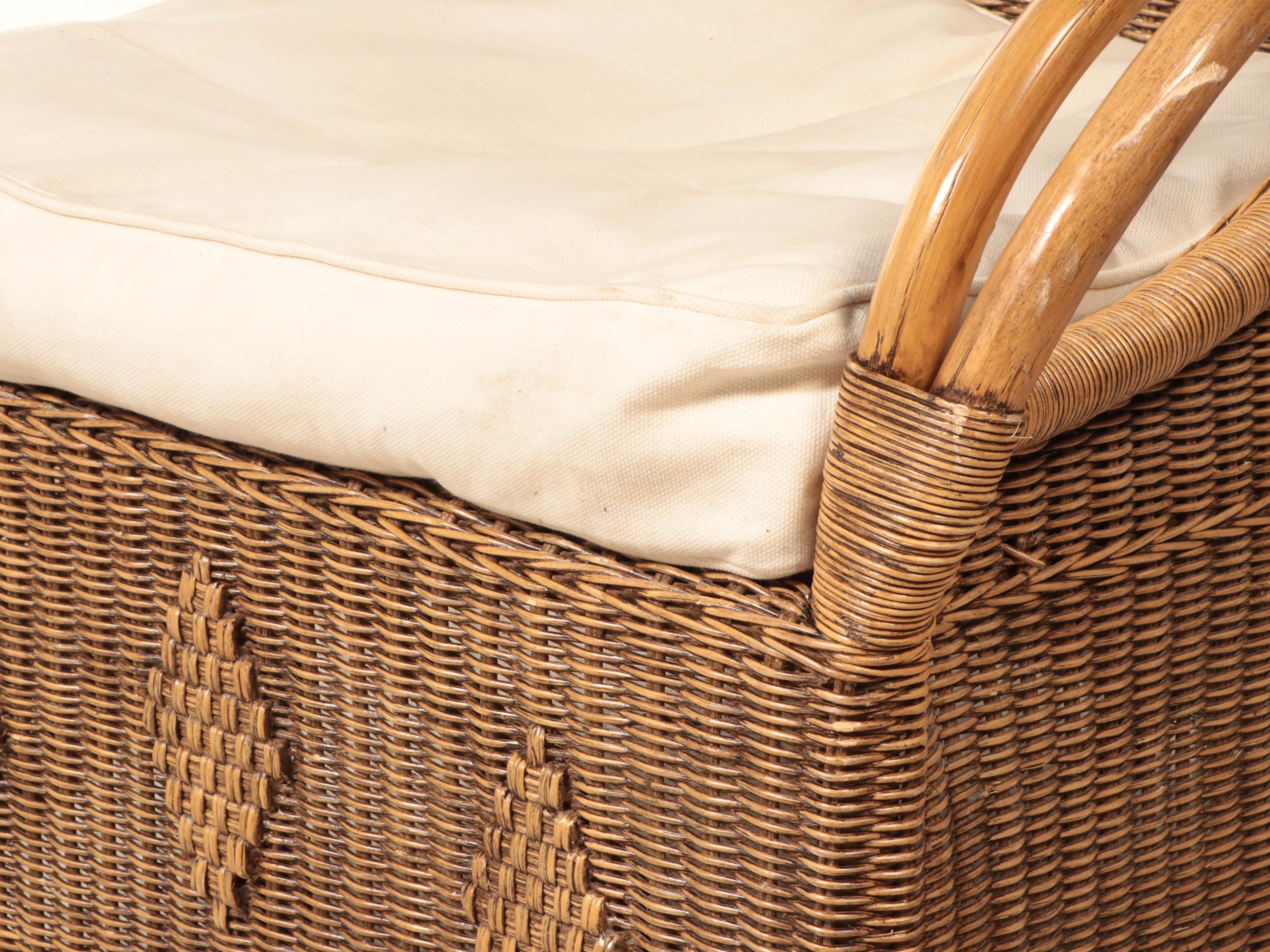 Rattan and Wicker Lounge Chair