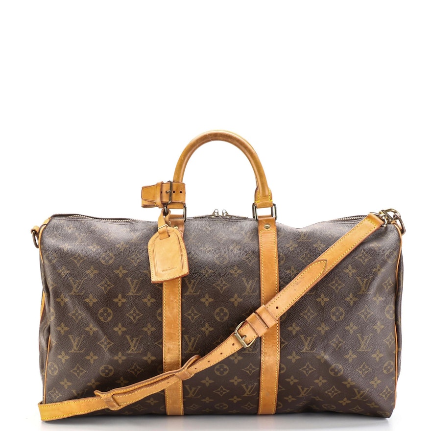 Louis Vuitton Keepall 50 Bandouliere in Monogram Canvas and Vachetta Leather