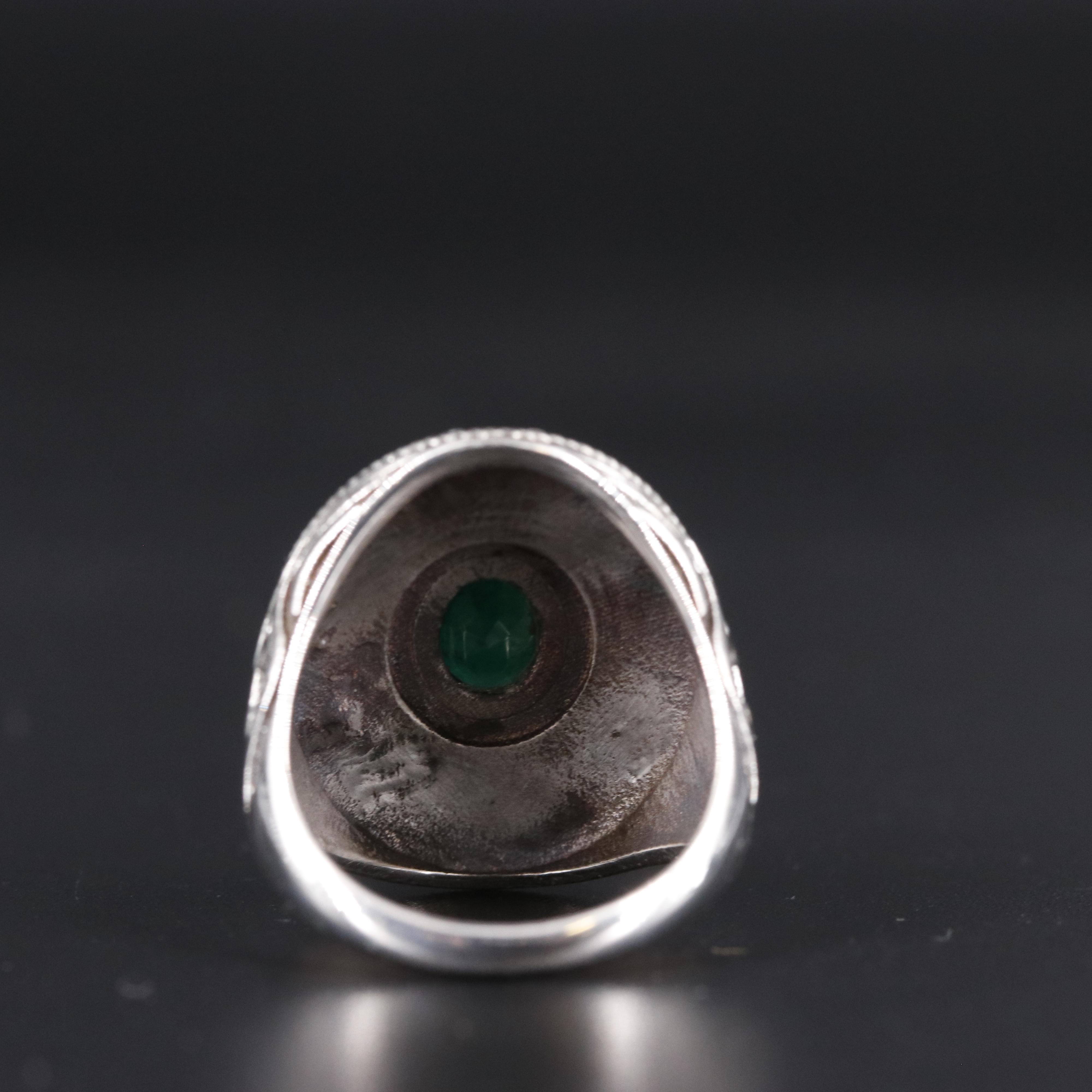 Sterling Silver Emerald Ring