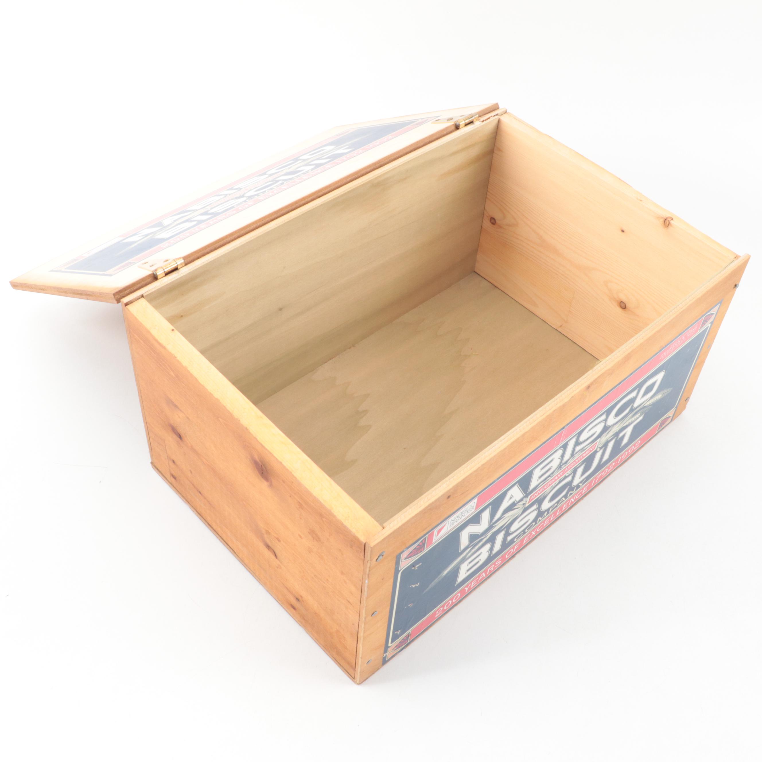 Nabisco Biscuit Company Anniversary Assortment Checkerboard Wooden Crate