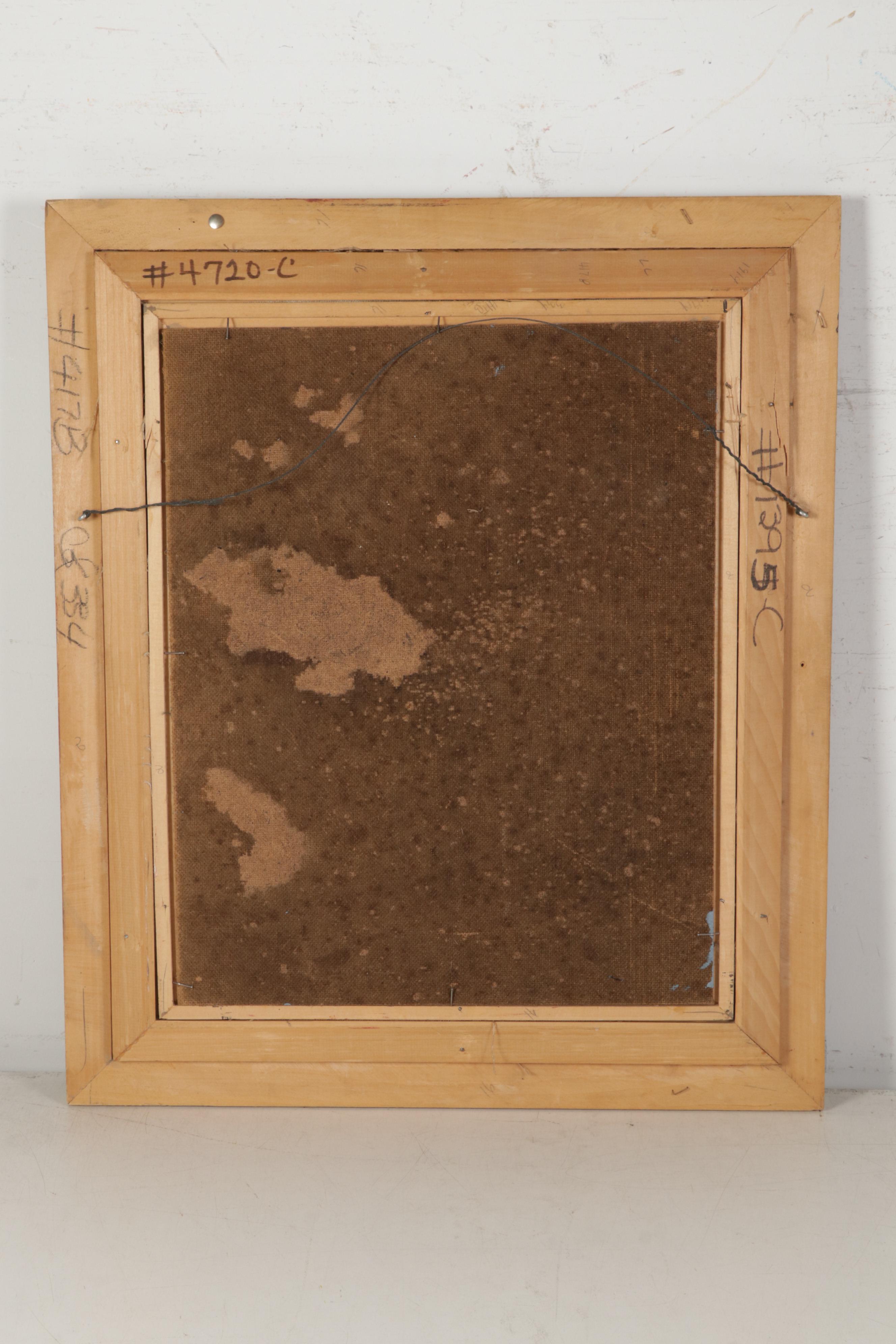 Lajos Markos Oil Study of Native American Head in Western Sky