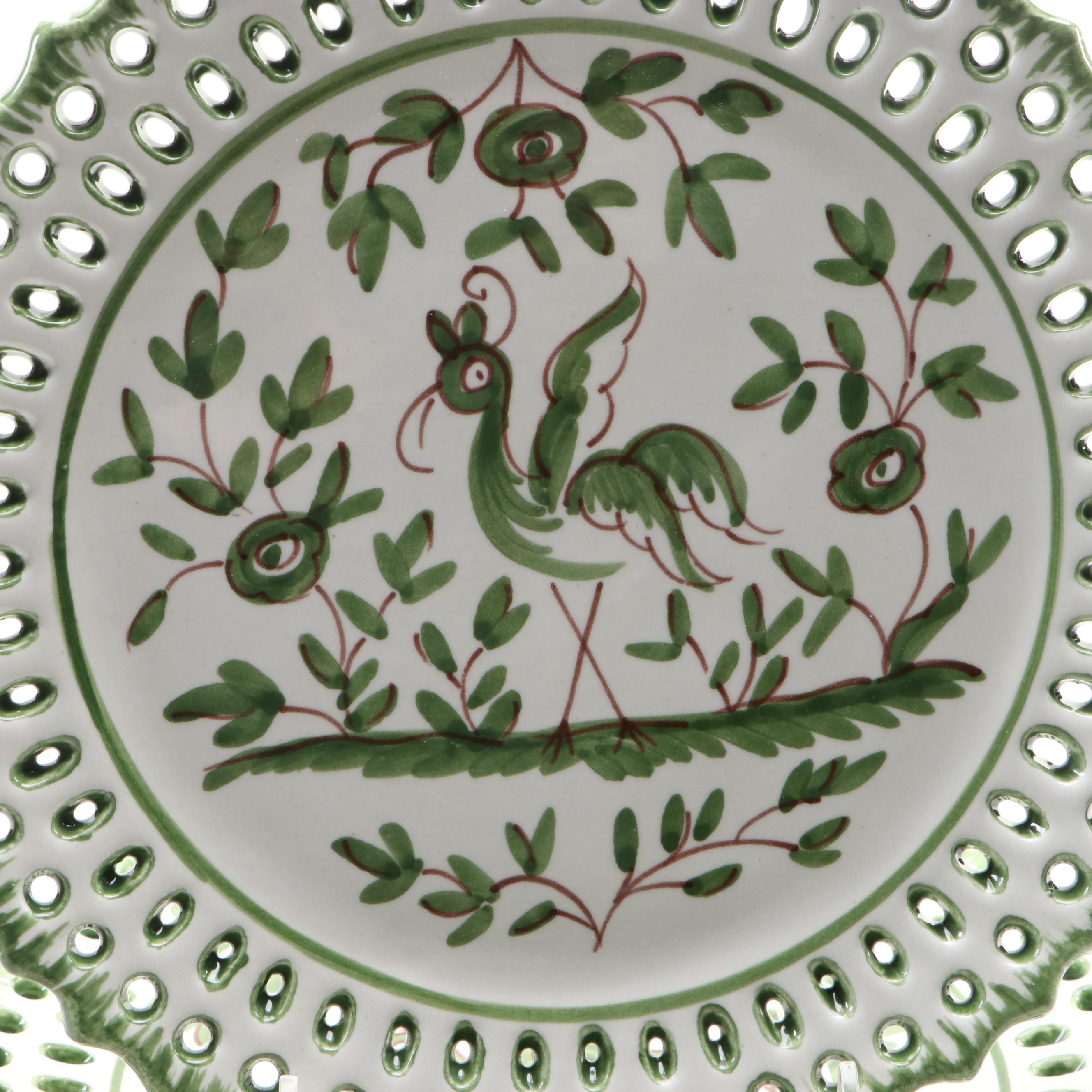 Tory Burch "Oiseau" Hand-Painted Earthenware Salad Plates