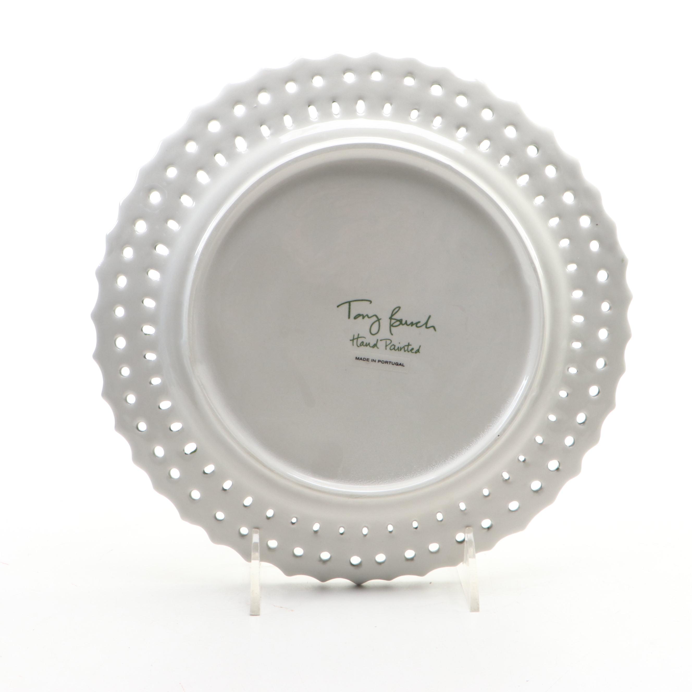 Tory Burch "Oiseau" Hand-Painted Earthenware Salad Plates