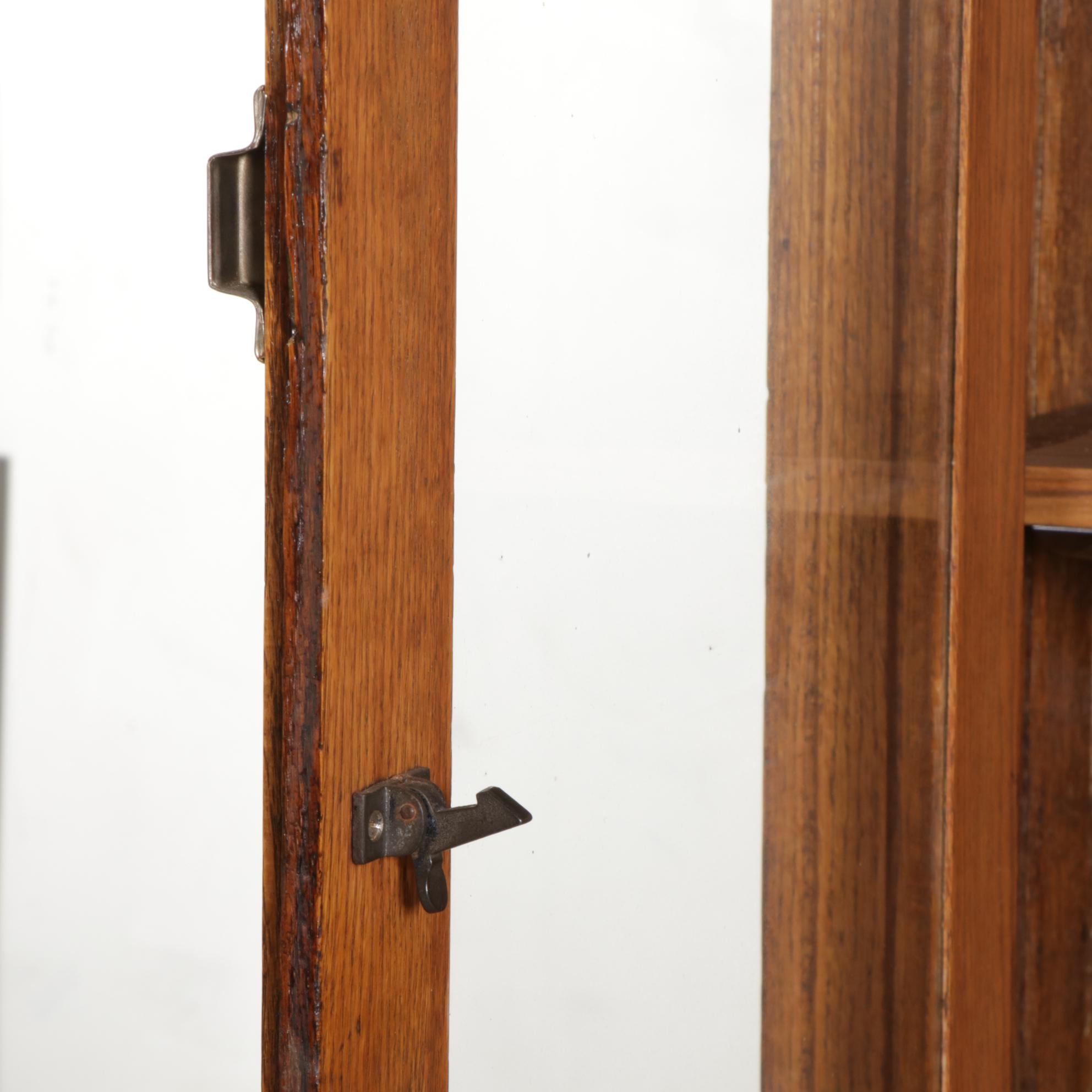Late Victorian Oak Two-Piece China Cabinet