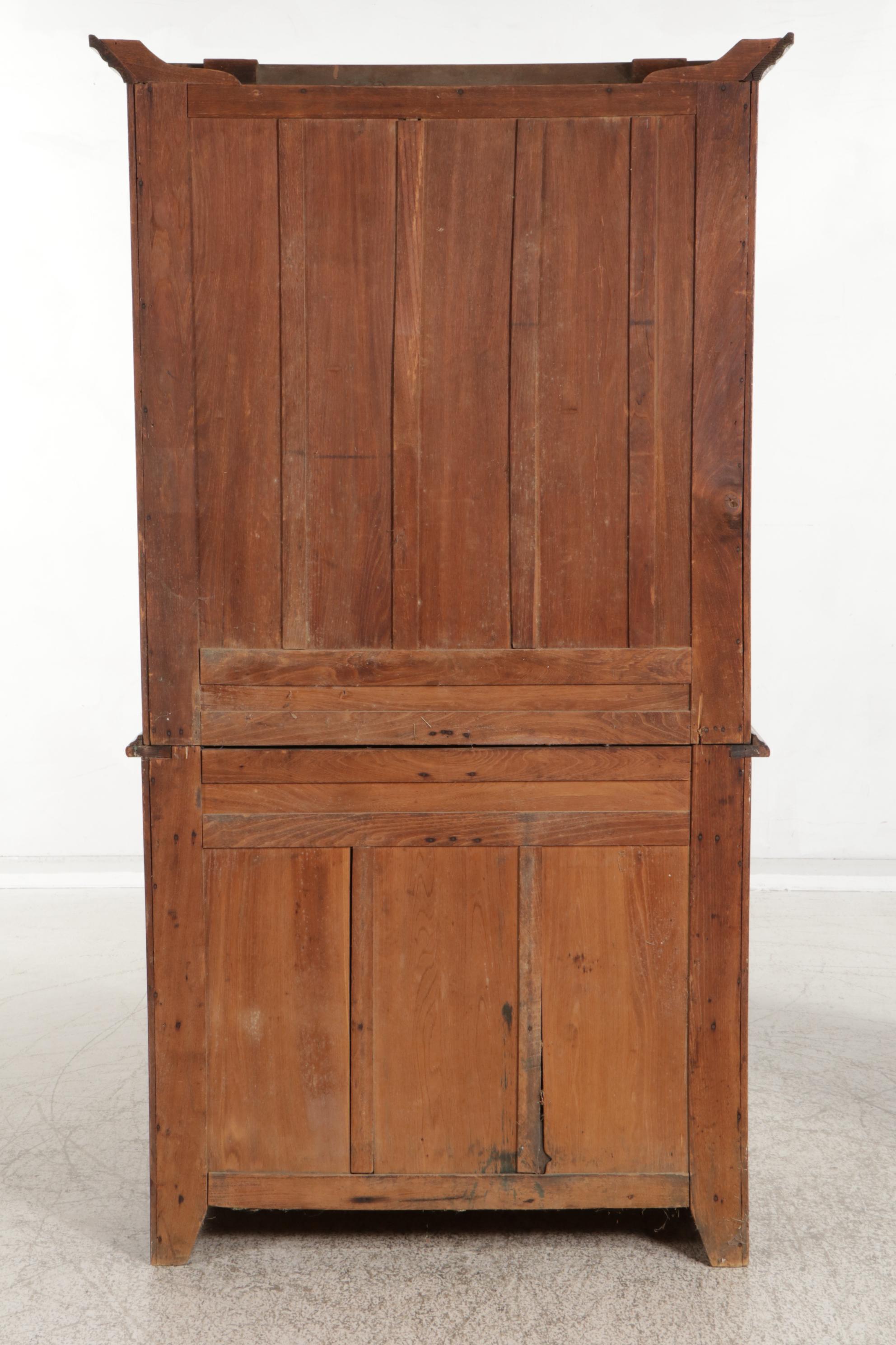 Late Victorian Oak Two-Piece China Cabinet