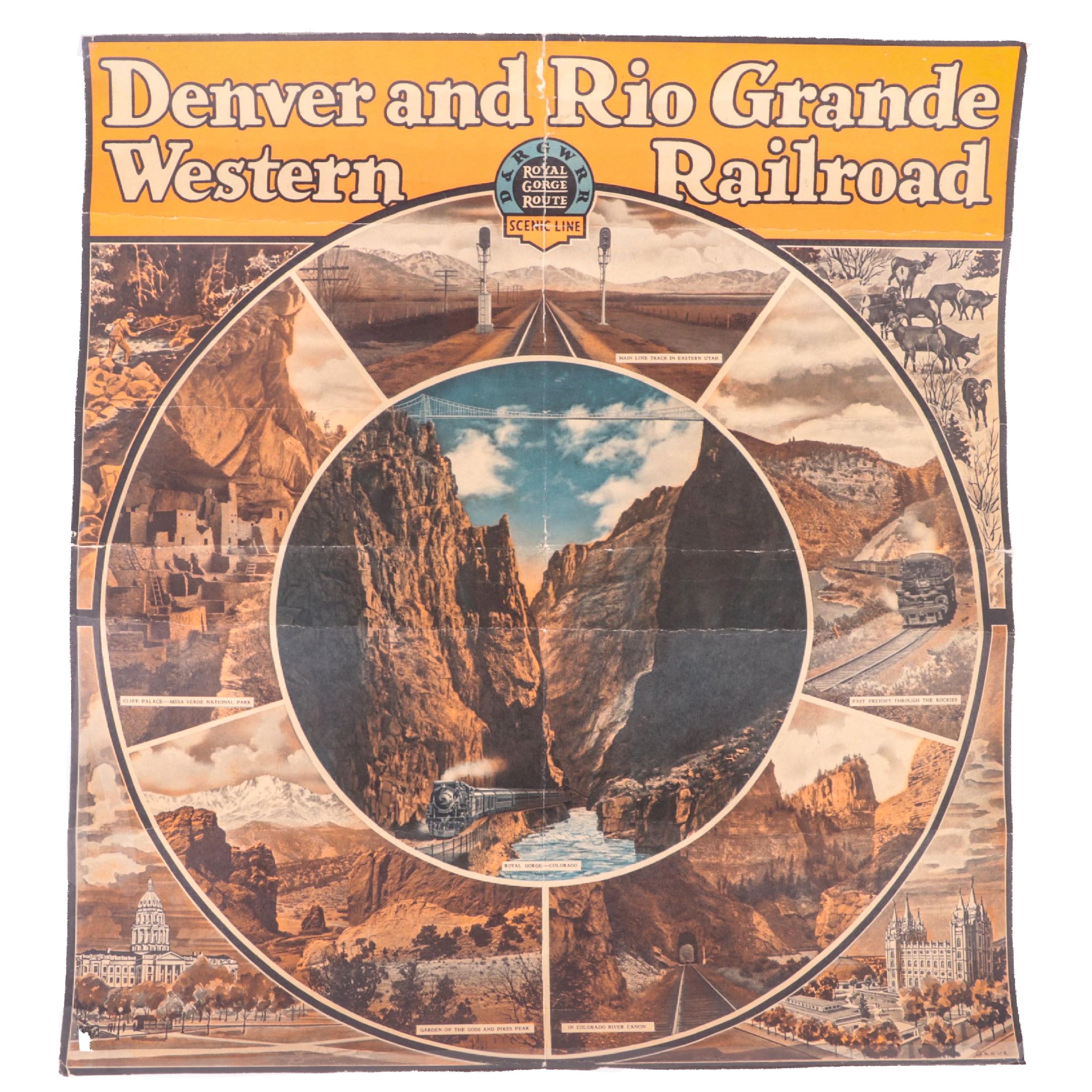 Offset Lithograph Poster for Denver & Rio Grande Royal Gorge Route