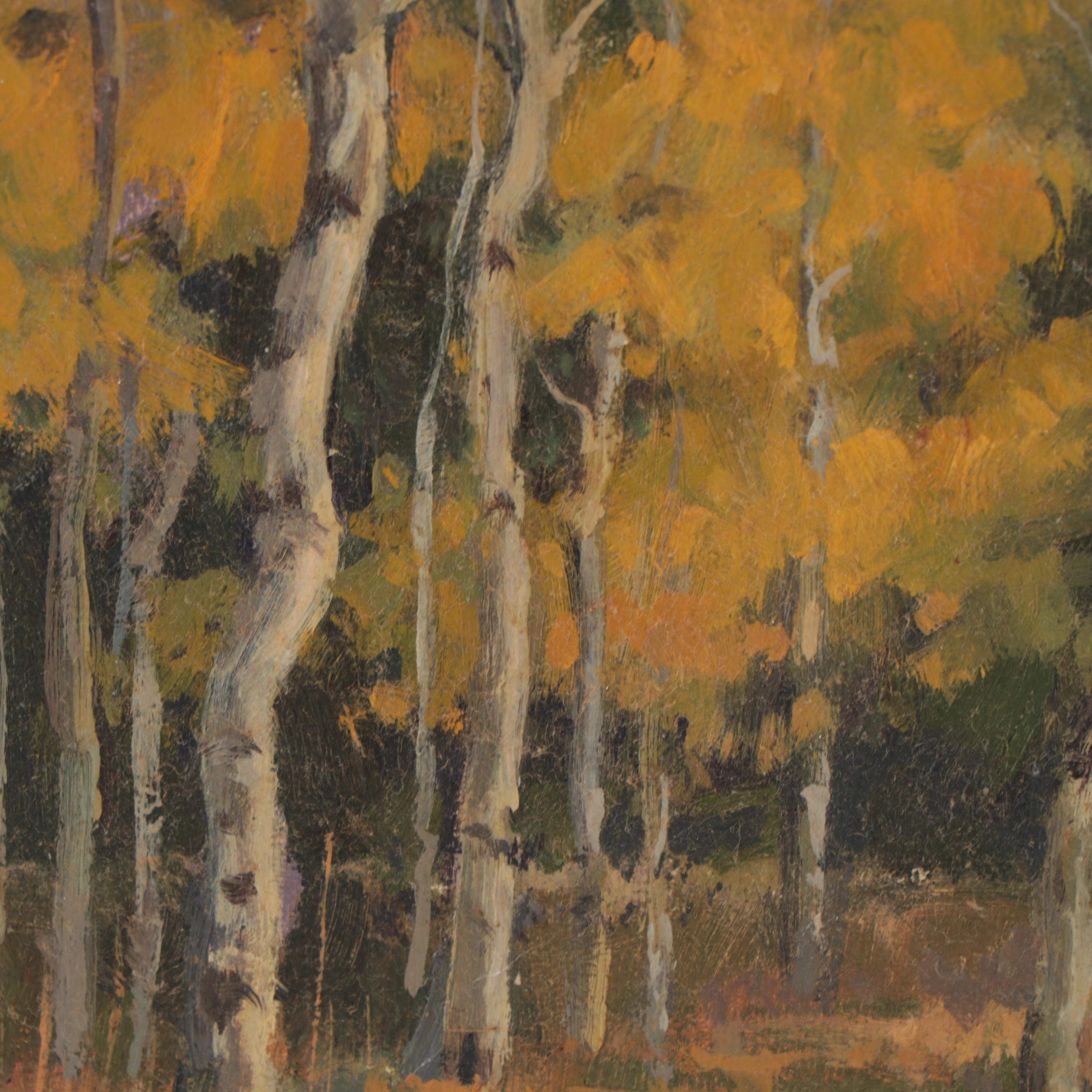 Russ Tanner Landscape Oil Painting "Soon to Be (Turning Aspens)"