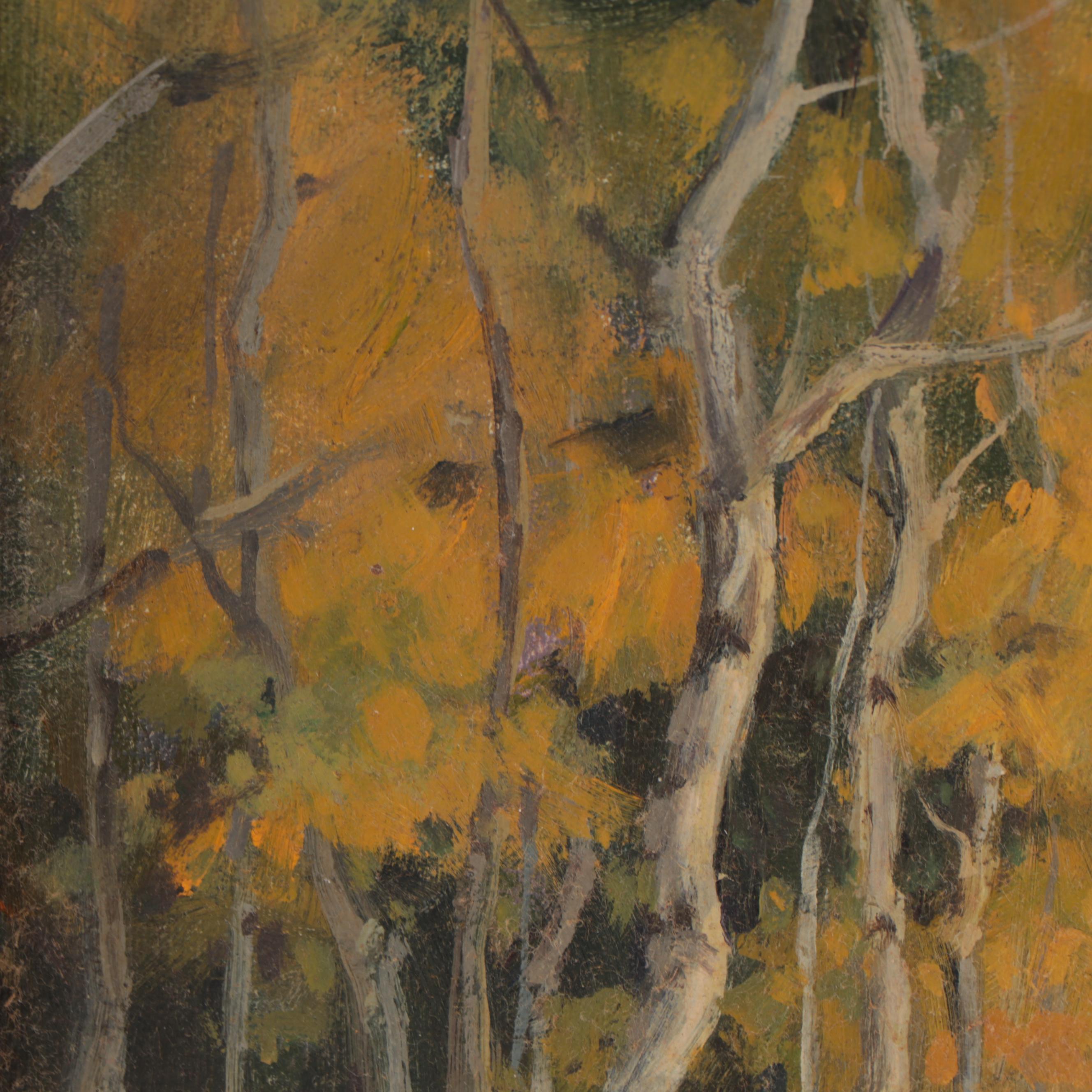 Russ Tanner Landscape Oil Painting "Soon to Be (Turning Aspens)"