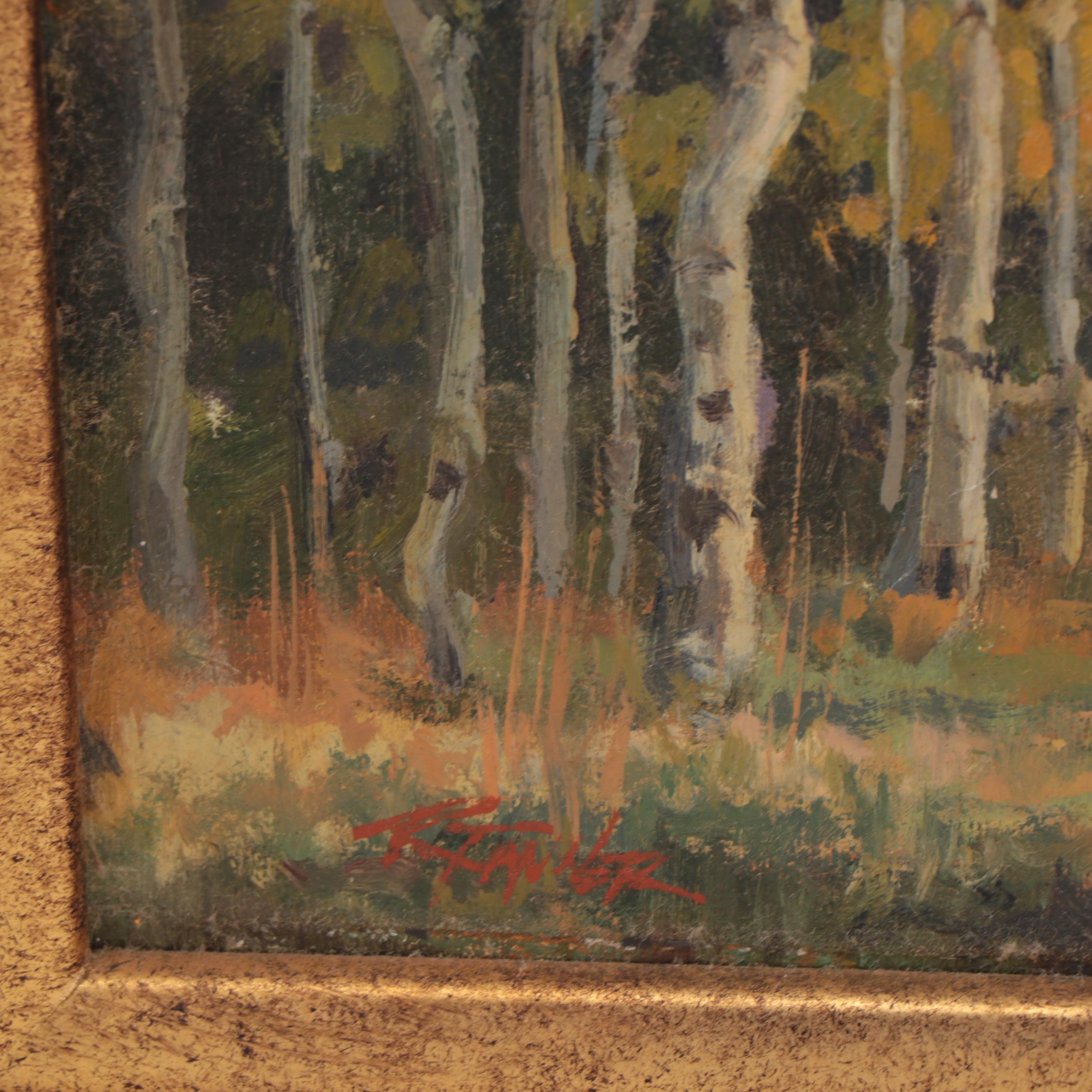 Russ Tanner Landscape Oil Painting "Soon to Be (Turning Aspens)"