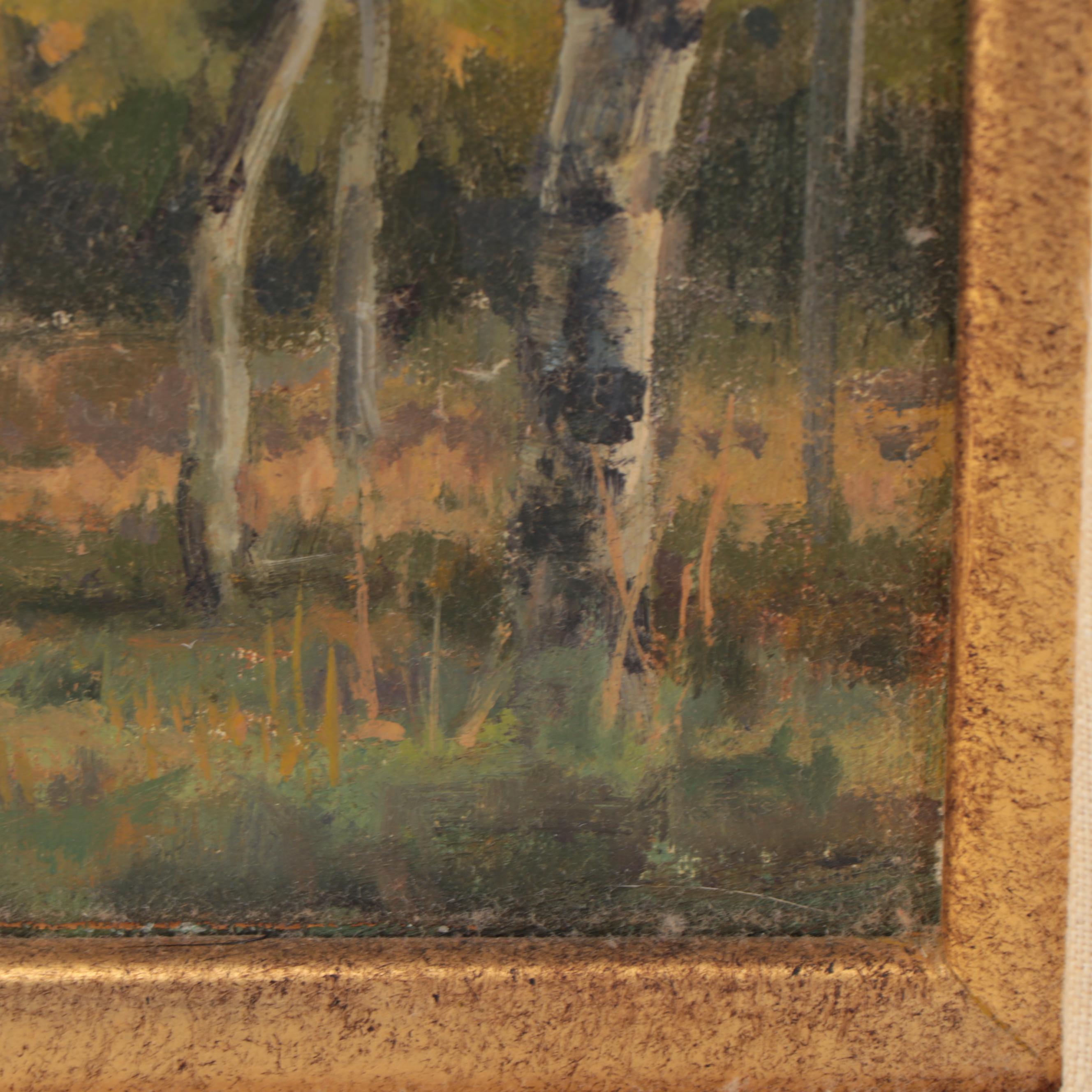 Russ Tanner Landscape Oil Painting "Soon to Be (Turning Aspens)"