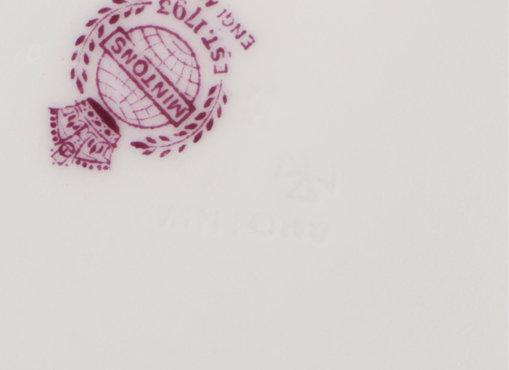 Minton Neoclassical Style Fruit Urn and Swag Bone China Luncheon Plates