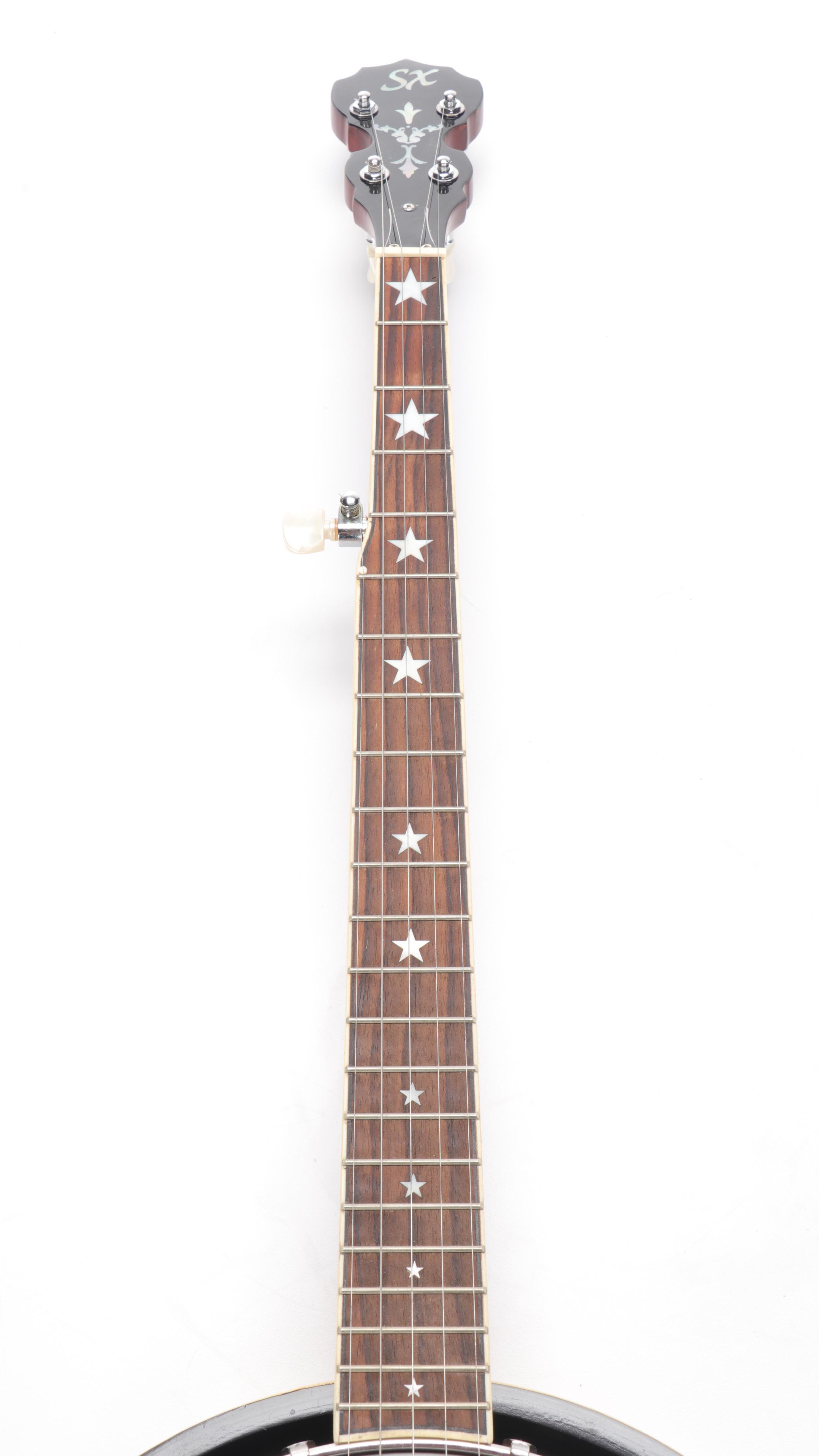 SX Guitars 5-String Closed Back Banjo with Nylon Bag