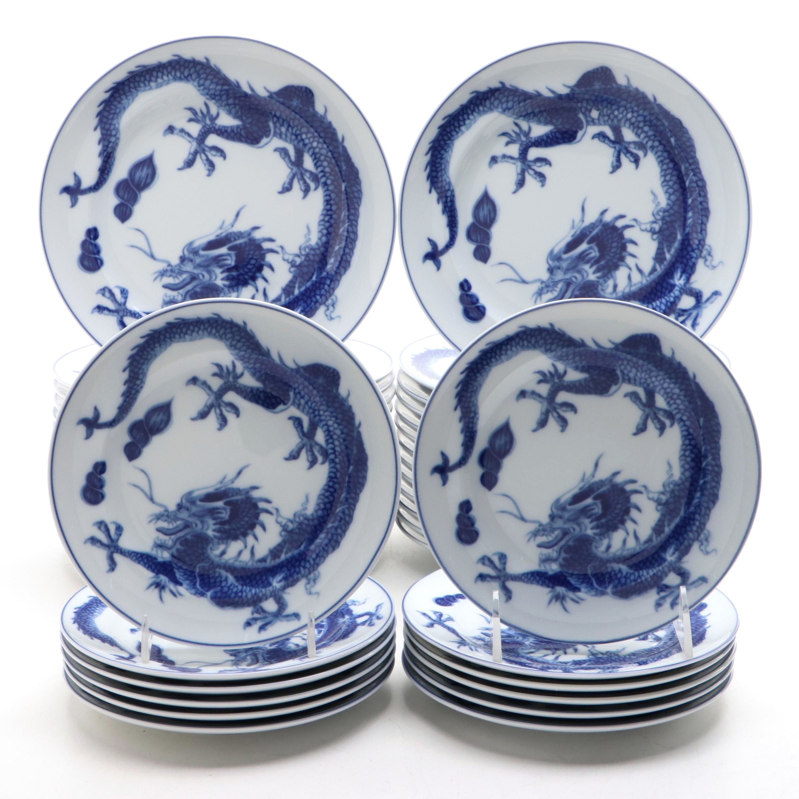 Mottahedeh "Blue Dragon" Porcelain Salad and Bread Plates