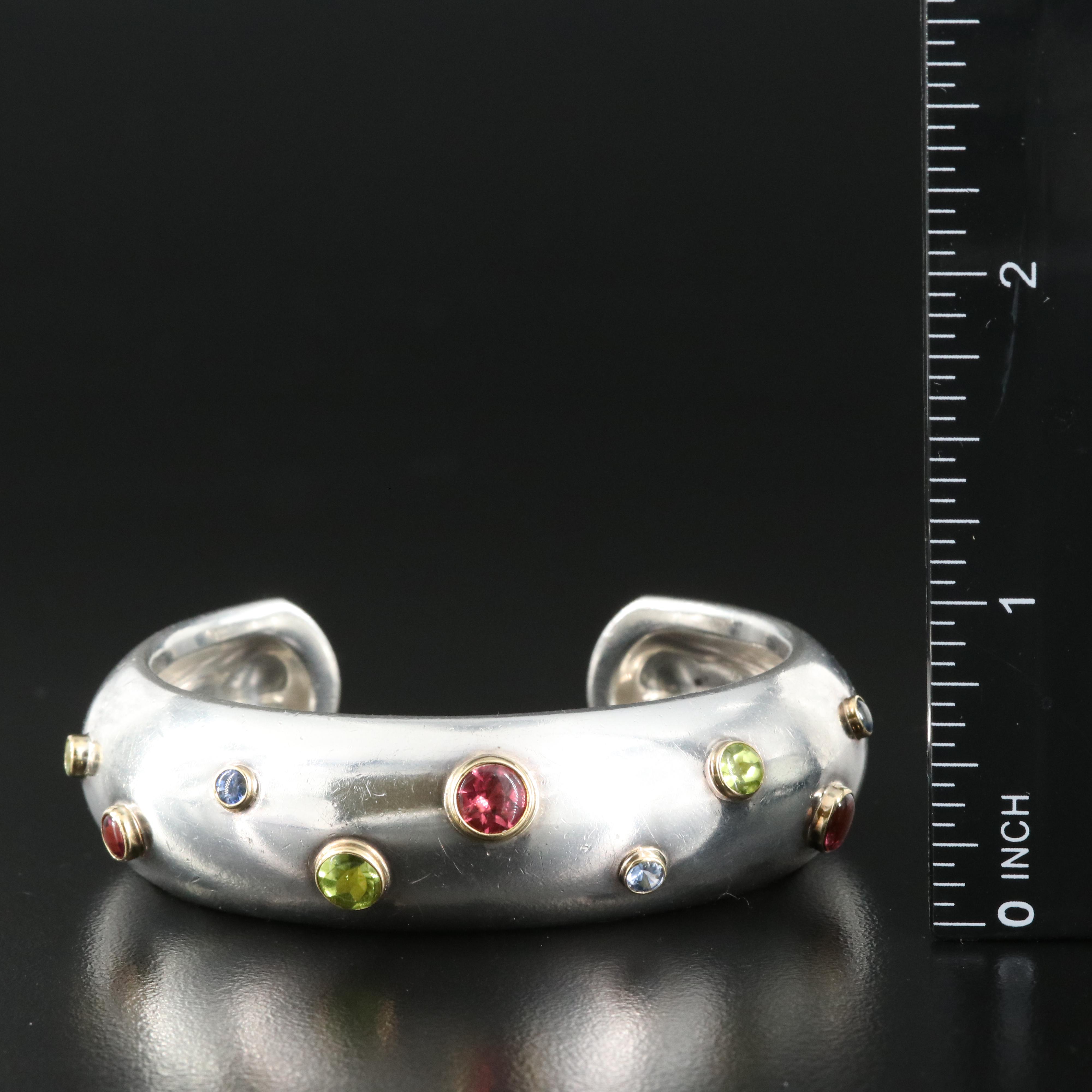 Tiffany & Co. Sterling Tourmaline and Sapphire Etoile Cuff with 18K Accents