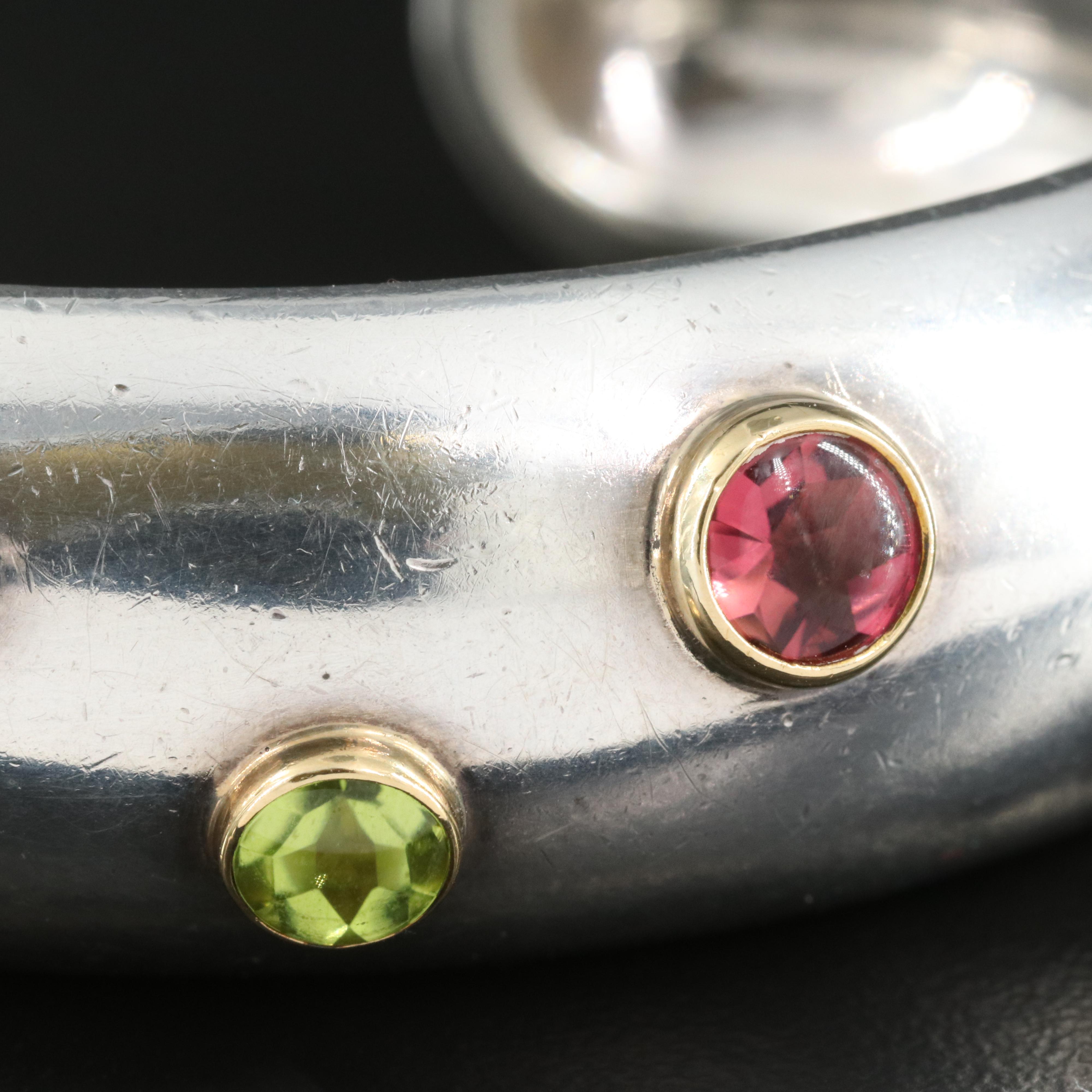 Tiffany & Co. Sterling Tourmaline and Sapphire Etoile Cuff with 18K Accents