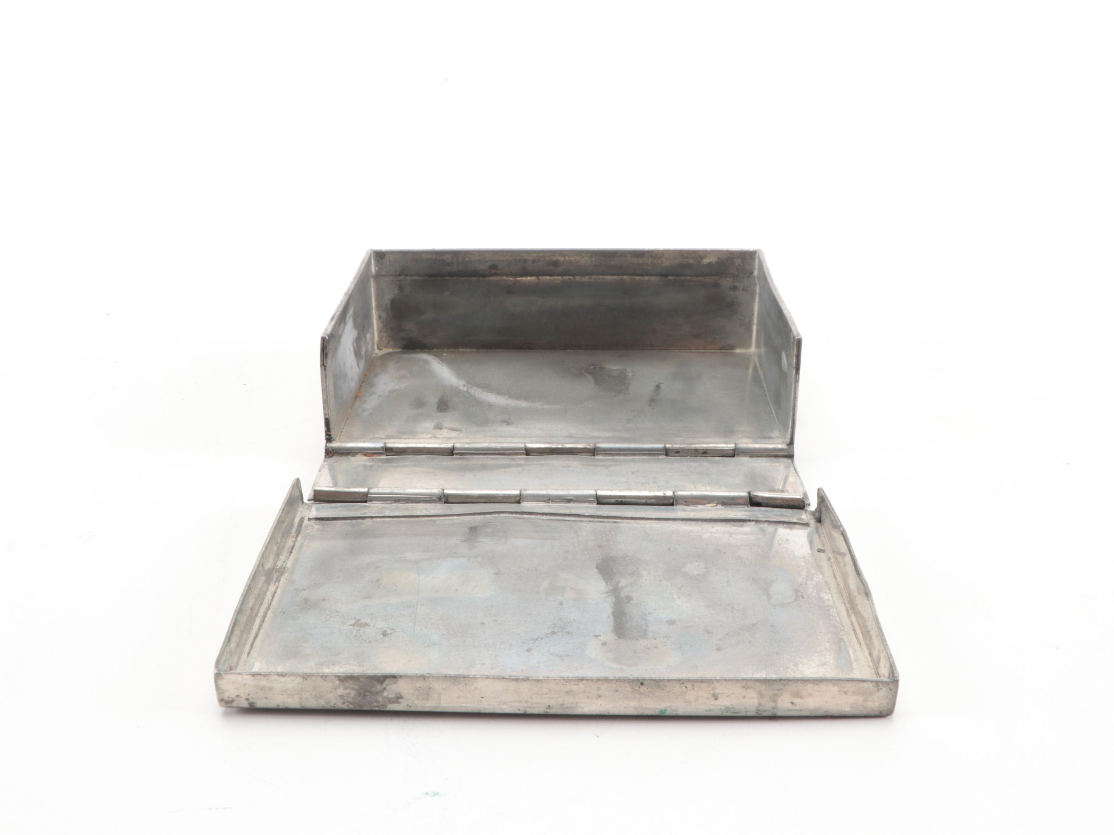 British Hunting Canteen Sandwich Bag and Glass Riding Flask with Leather Case