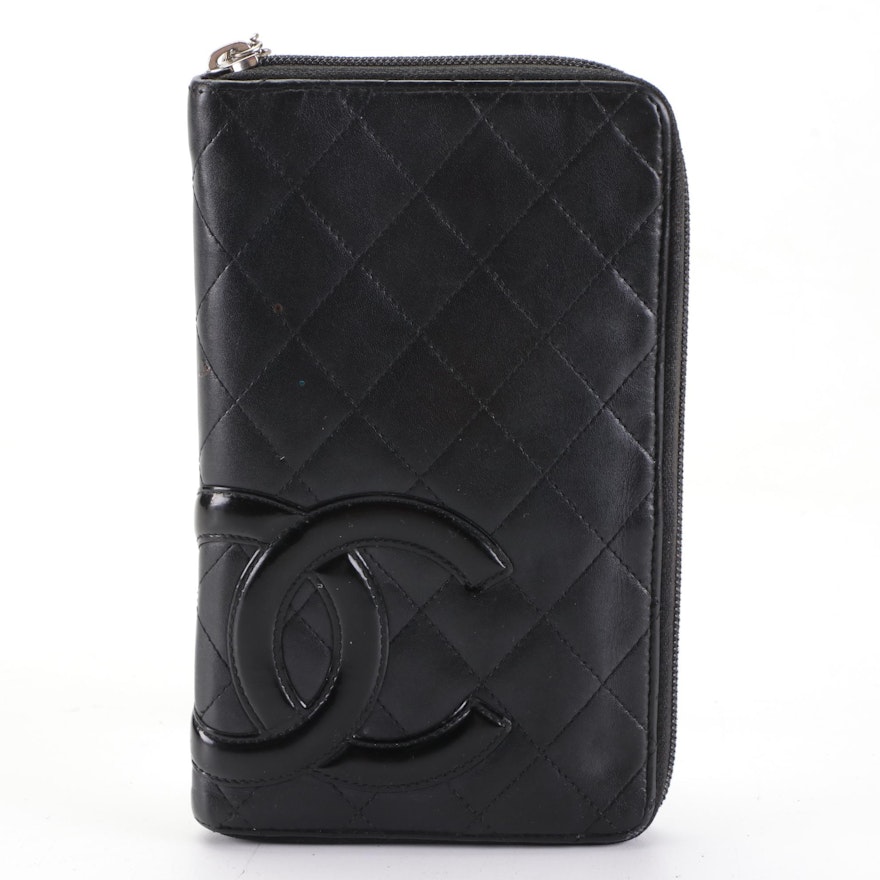 Chanel CC Quilted Black Lambskin Wallet