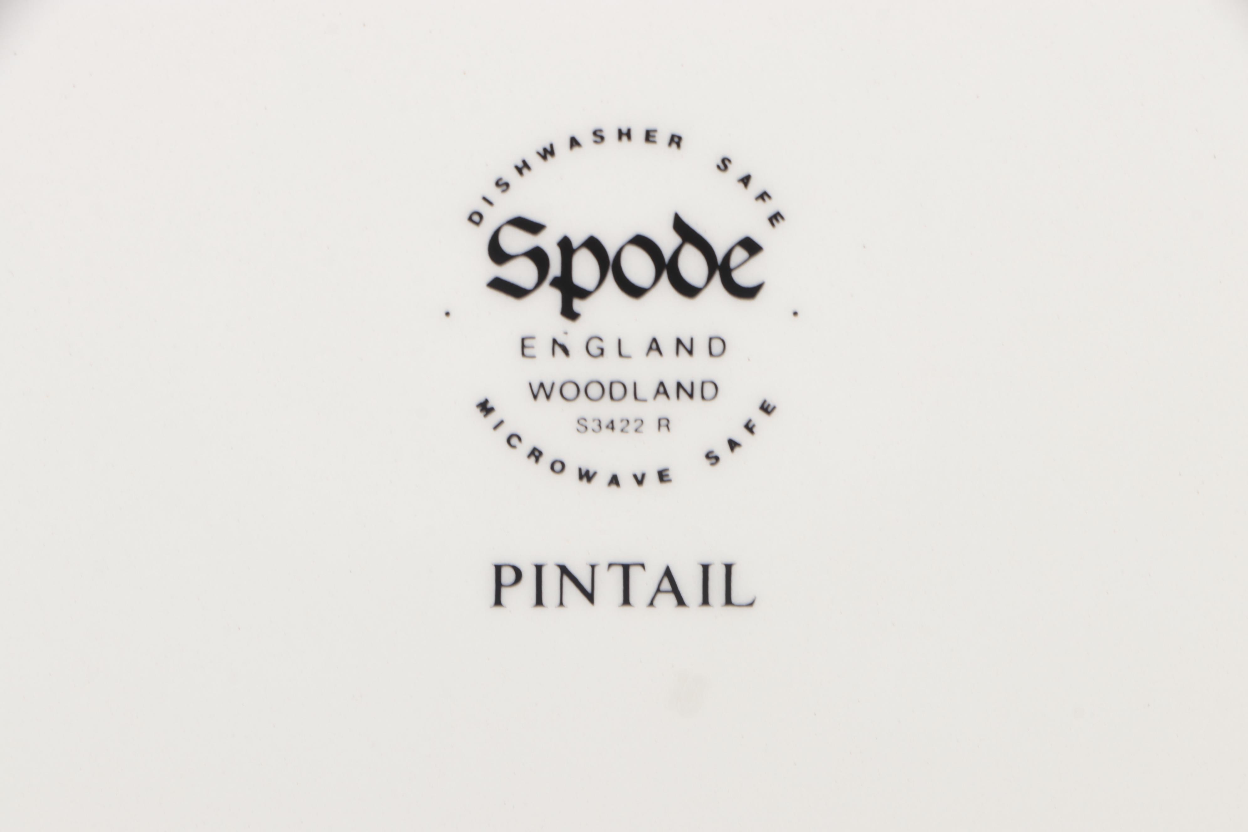 Spode "Woodland" Dinnerware and Flat Cups with Saucers