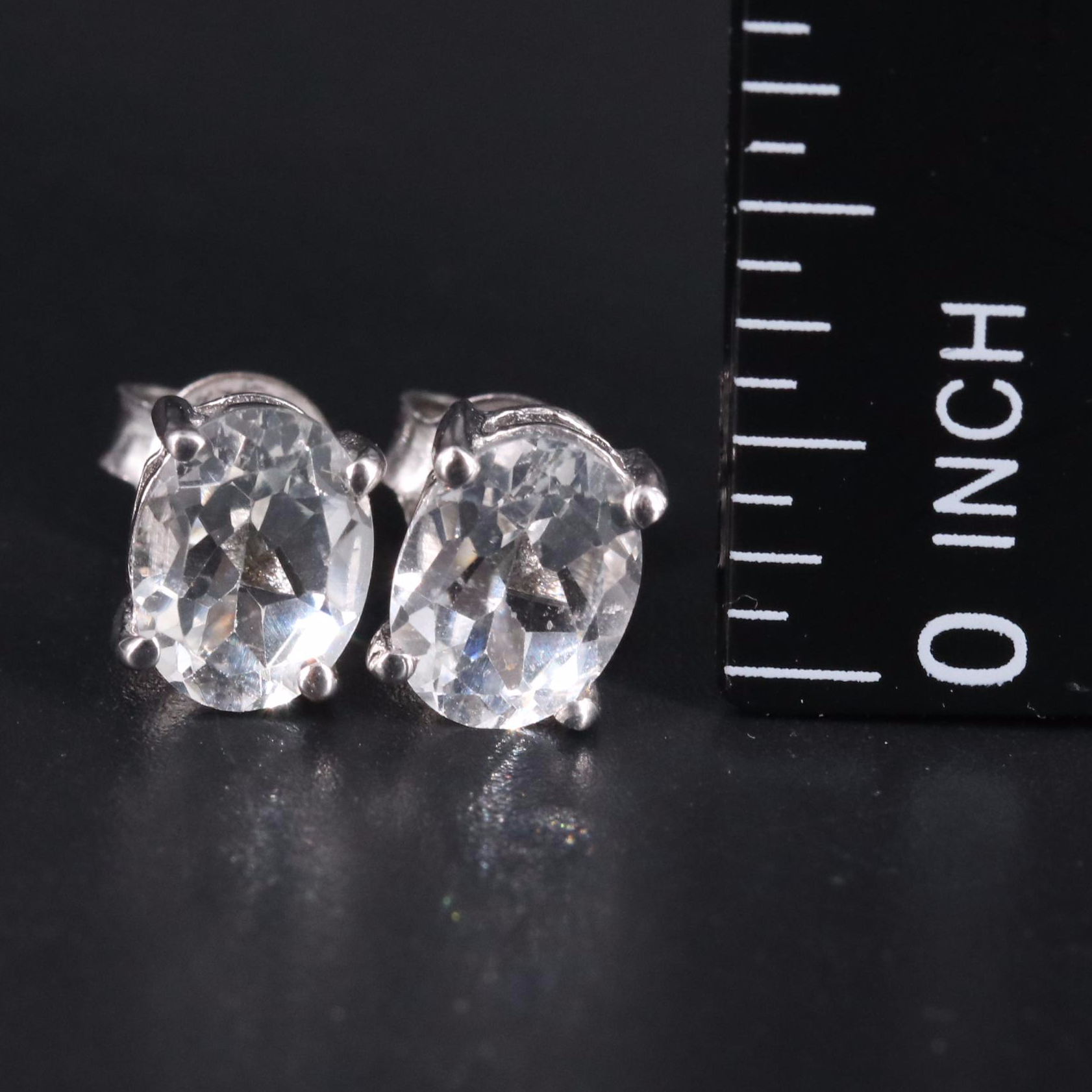 Sterling Gemstone Stud Earrings