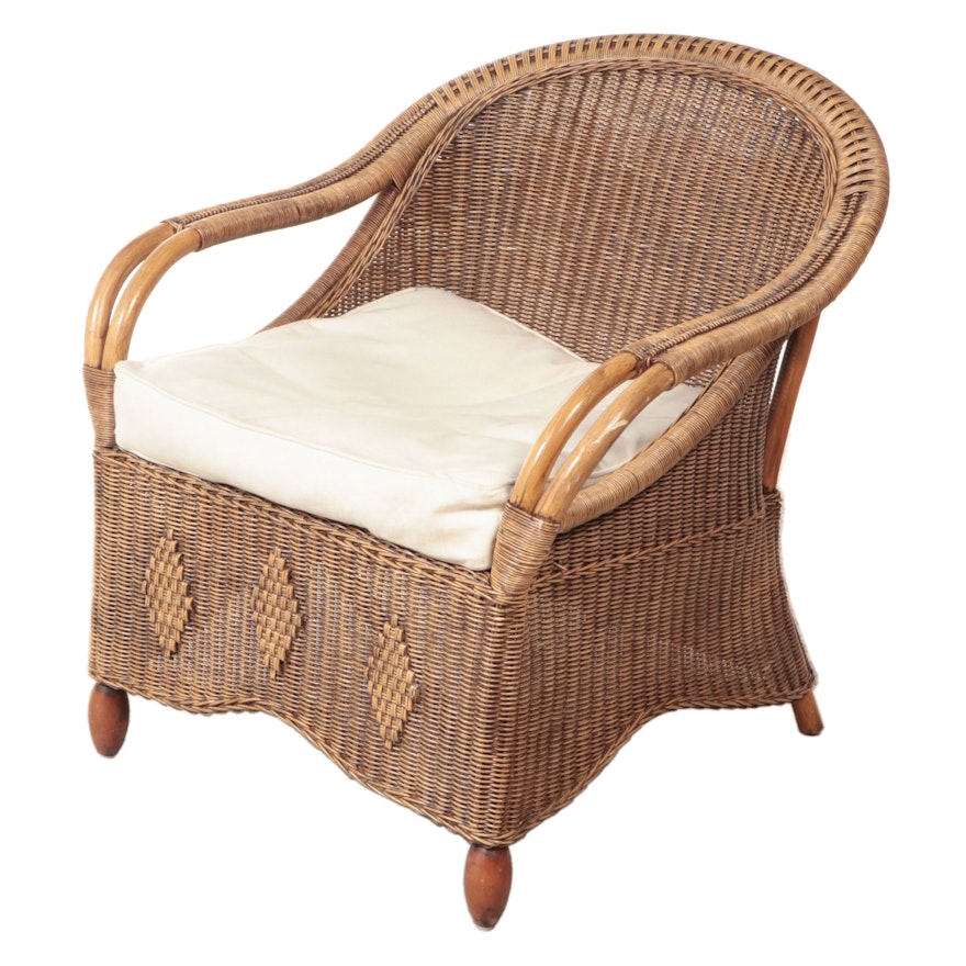 Rattan and Wicker Lounge Chair